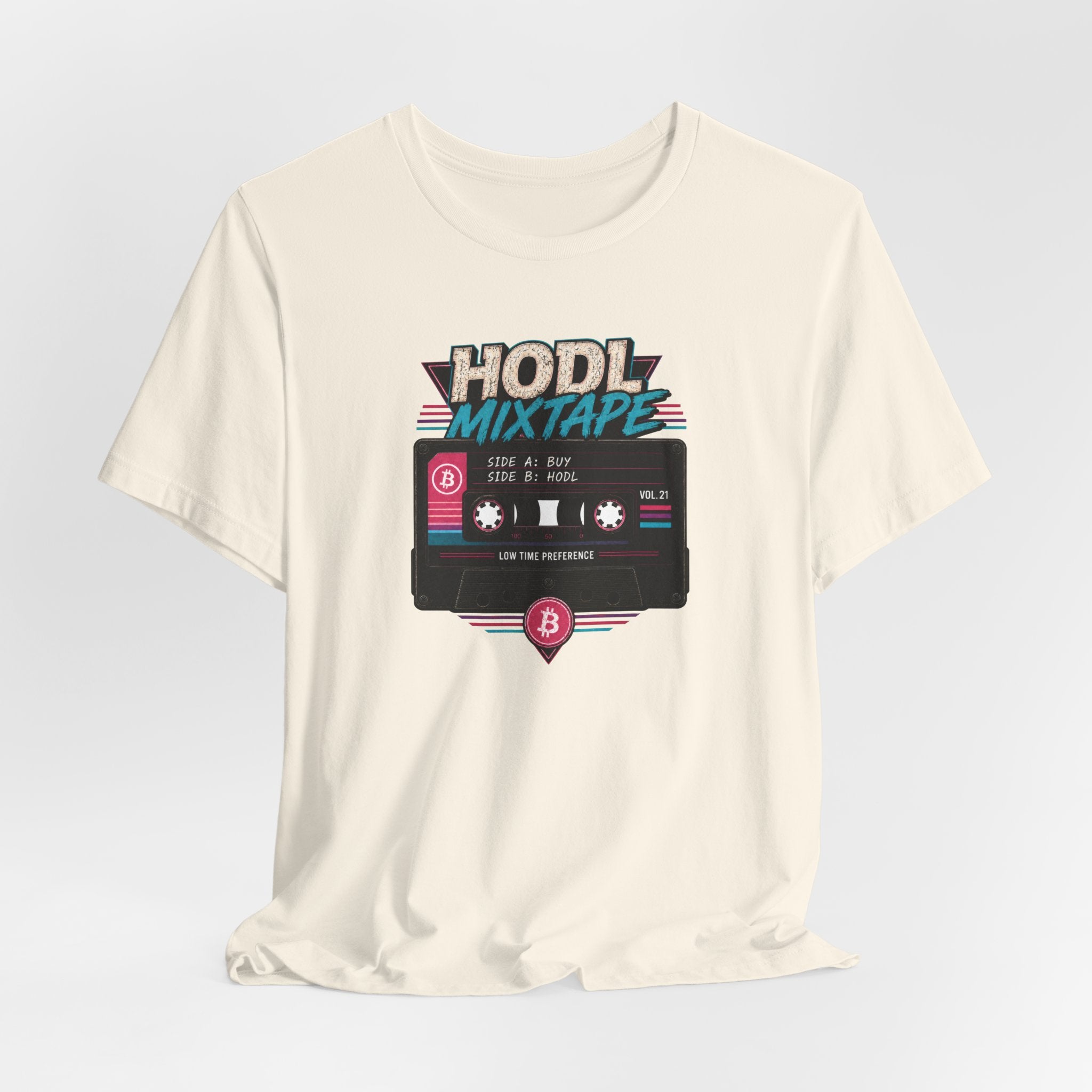 HODL Mixtape Cassette T-Shirt | Bitcoin Low Time Preference retro design Tee | Bella Canvas 3001