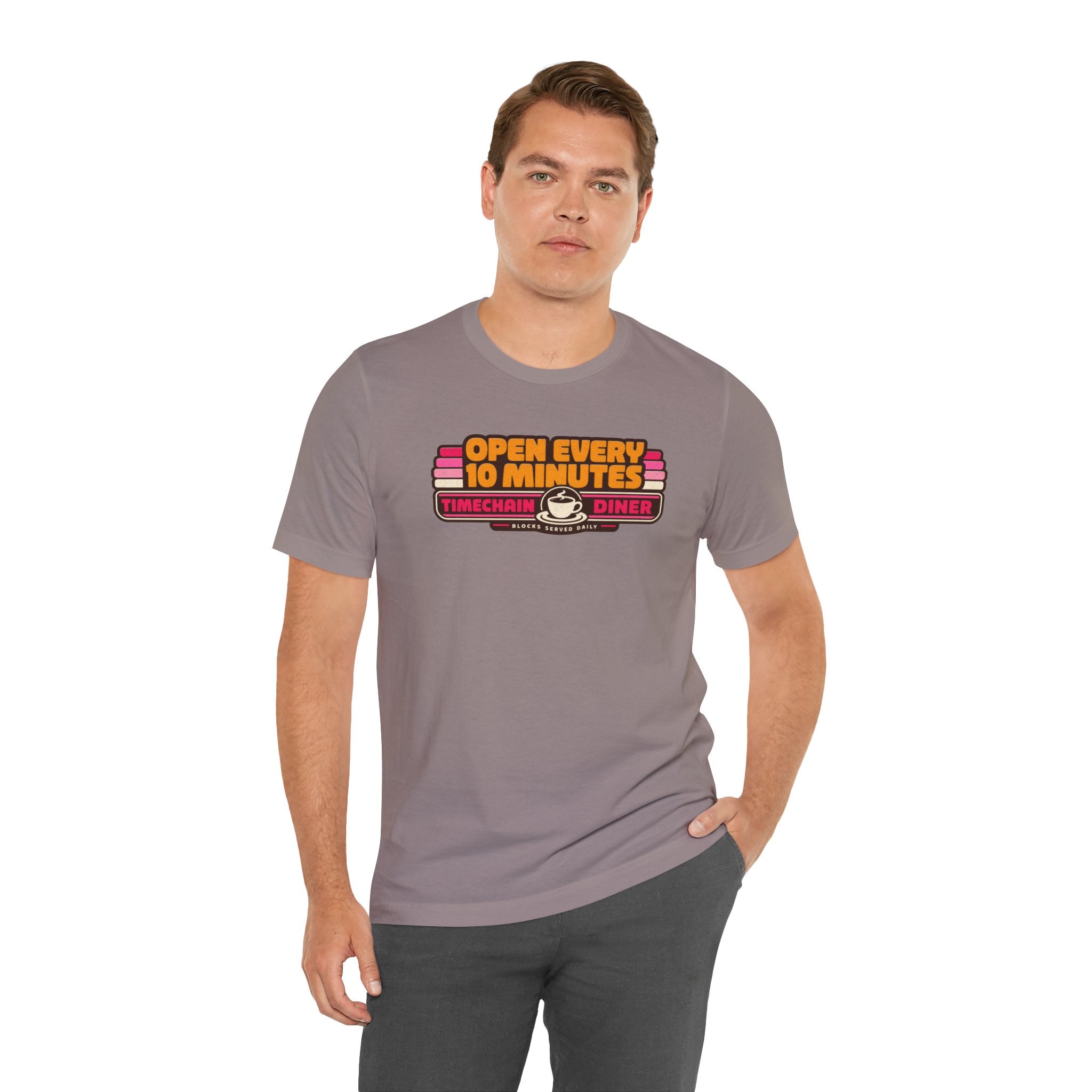 Incognito Open Every 10 Minutes Timechain Diner Tee | Retro Coffee T-Shirt | Bella Canvas 3001