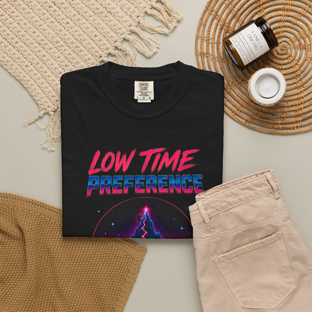 Incognito Heavyweight Low Time Preference Retro Synthwave Mountain T-Shirt | Comfort Colors 1717