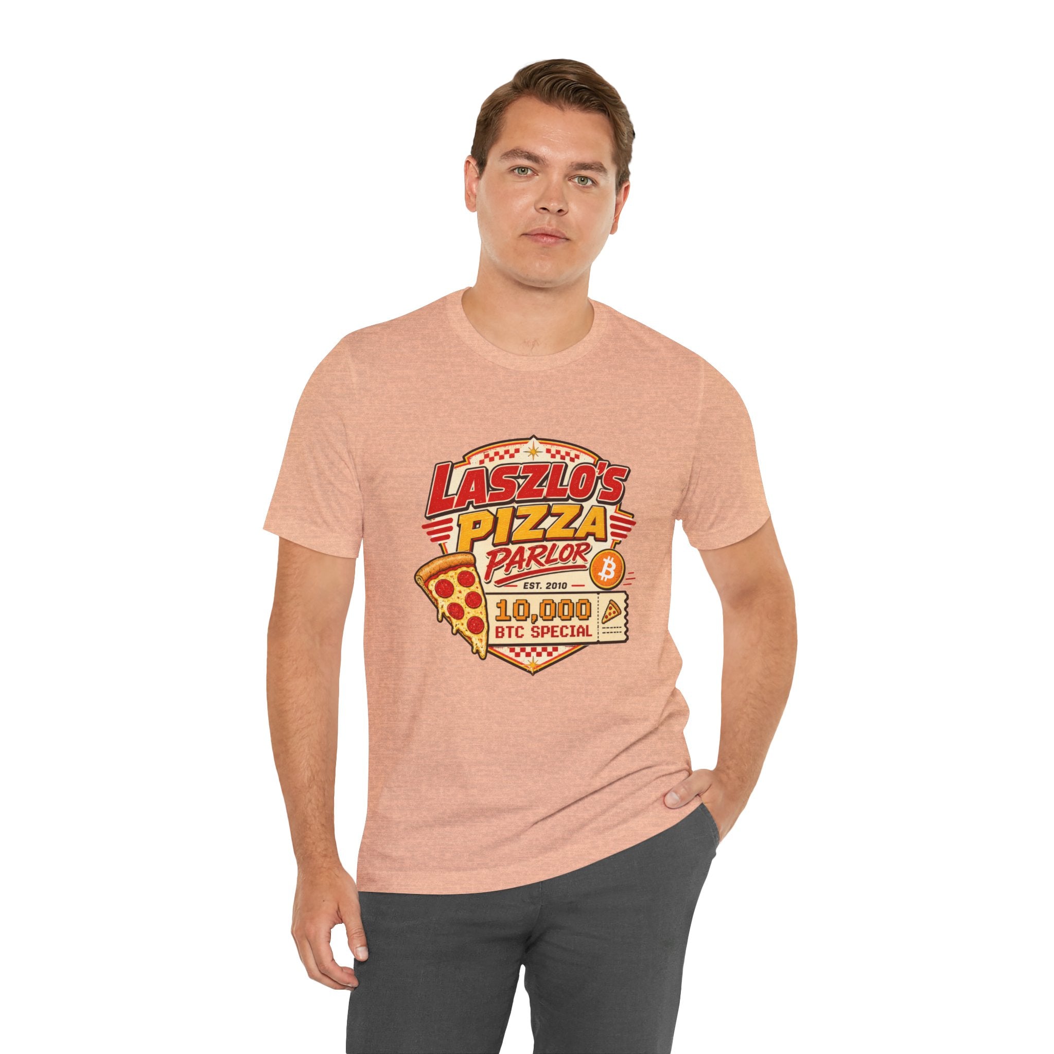 Laszlo's Pizza Parlor 10,000 Bitcoin Pizza Day Tee | Bella Canvas 3001