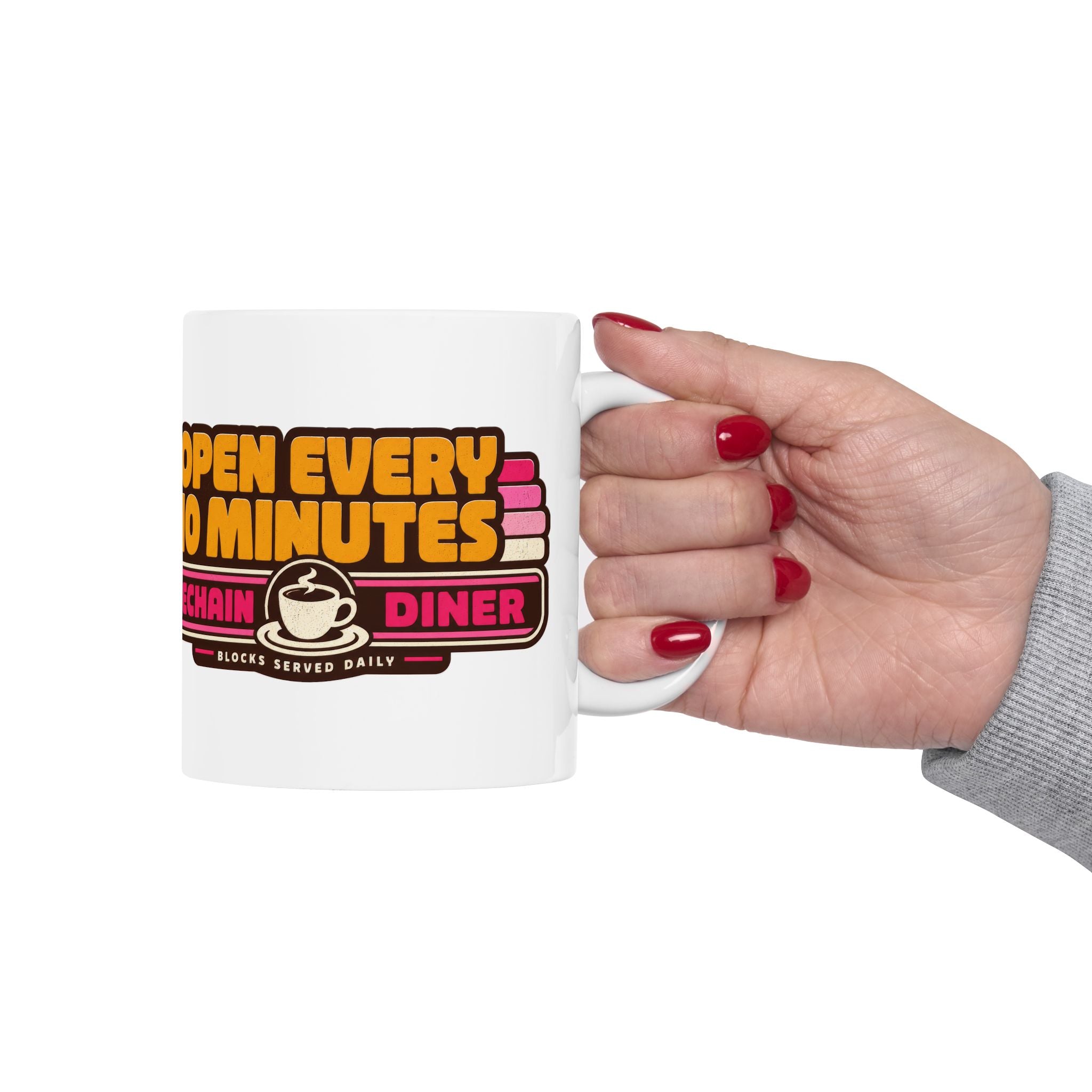 Open Every 10 Minutes Timechain Mug | Retro Coffee Mug | 11oz and 15 oz