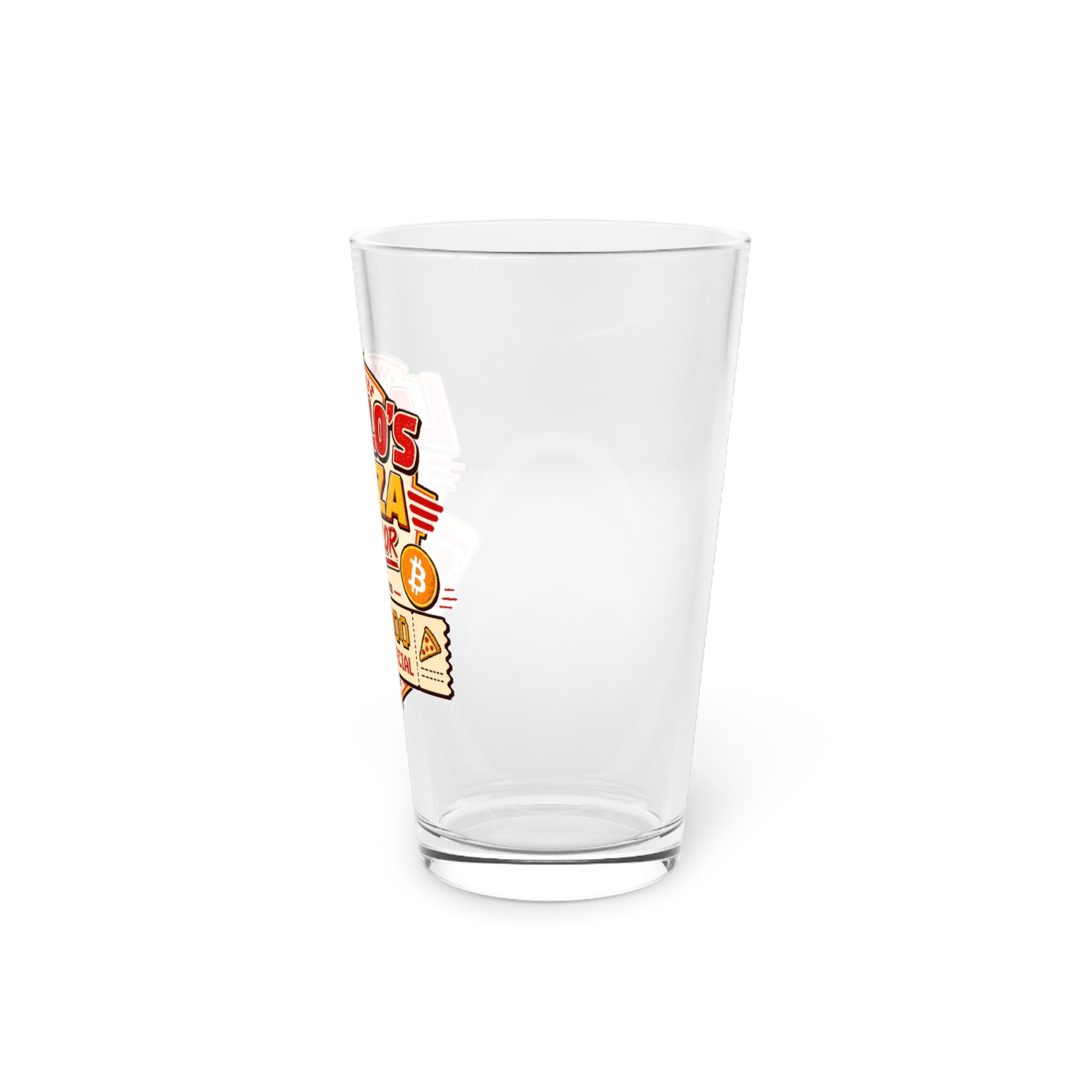 Laszlo's Pizza Parlor logo Pint Glass | Bitcoin Pizza Day | 16oz  glass