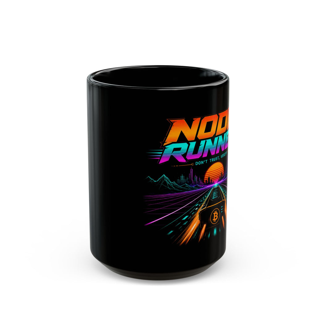 Node Runner Retro Cyberroad Mug | Bitcoin Neon 80s Synthwave 11oz and 15oz