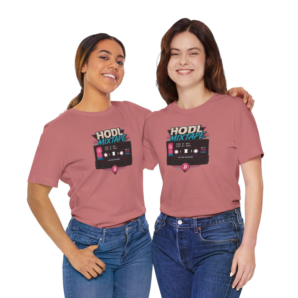 HODL Mixtape Cassette T-Shirt | Bitcoin Low Time Preference retro design Tee | Bella Canvas 3001