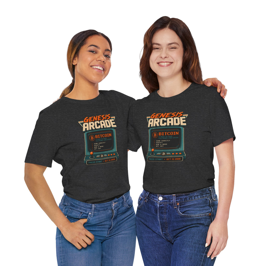 Bitcoin Genesis Block Retro Arcade T-Shirt | Bella Canvas 3001