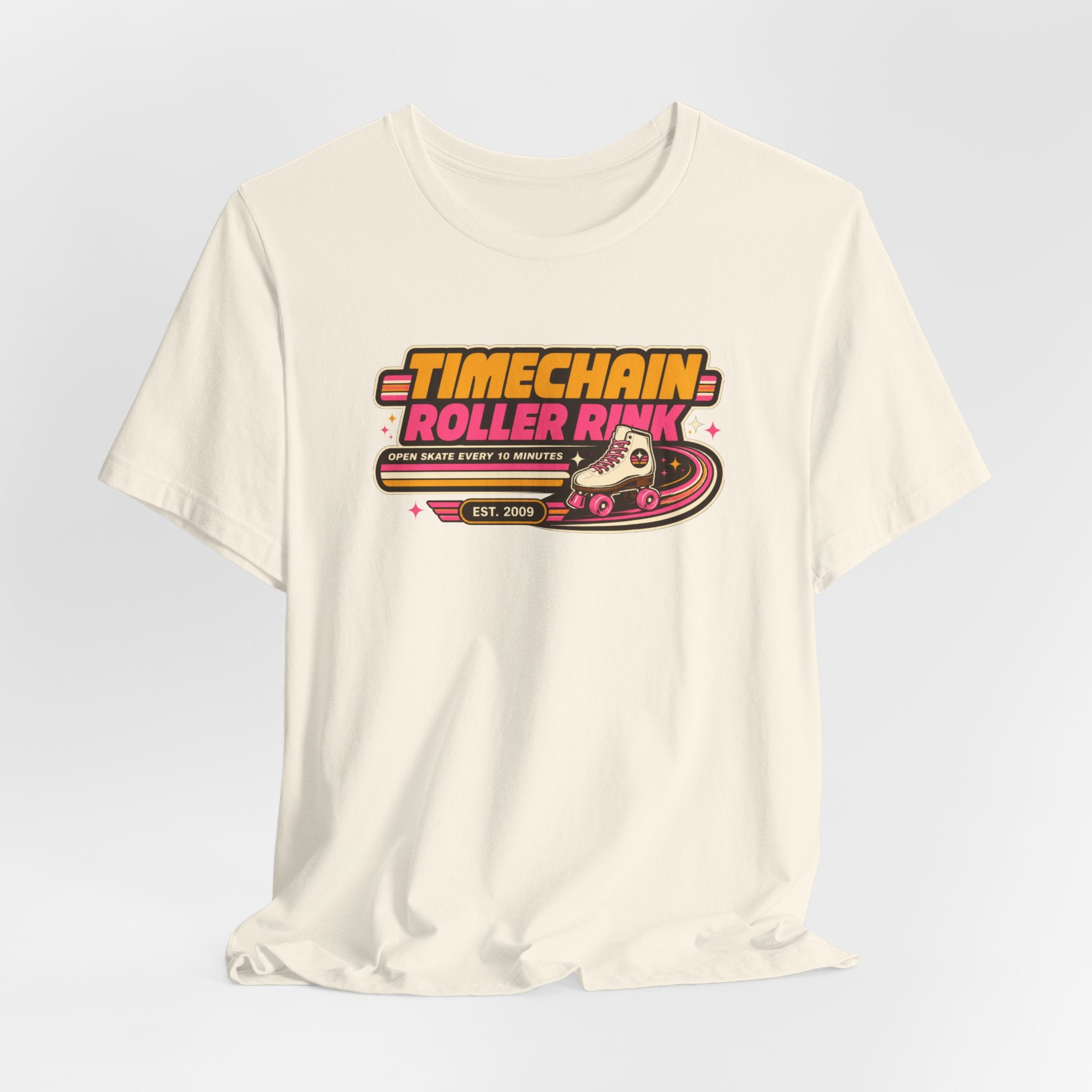 Incognito Timechain Roller Rink graphic tee | Retro roller skate design | Bella Canvas 3001