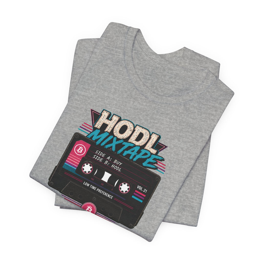 HODL Mixtape Cassette T-Shirt | Bitcoin Low Time Preference retro design Tee | Bella Canvas 3001
