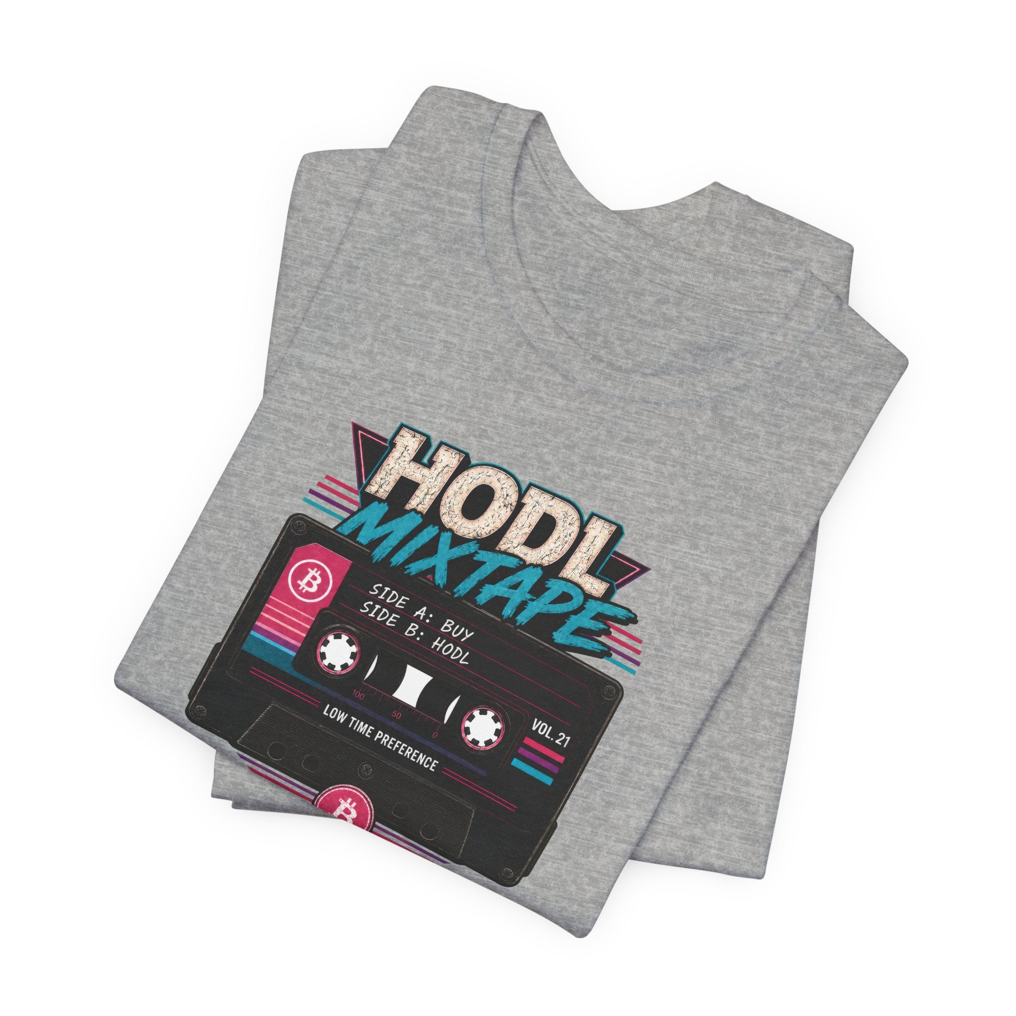 HODL Mixtape Cassette T-Shirt | Bitcoin Low Time Preference retro design Tee | Bella Canvas 3001