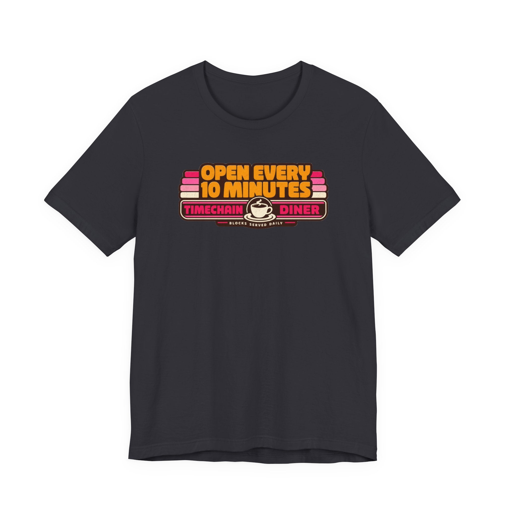 Incognito Open Every 10 Minutes Timechain Diner Tee | Retro Coffee T-Shirt | Bella Canvas 3001