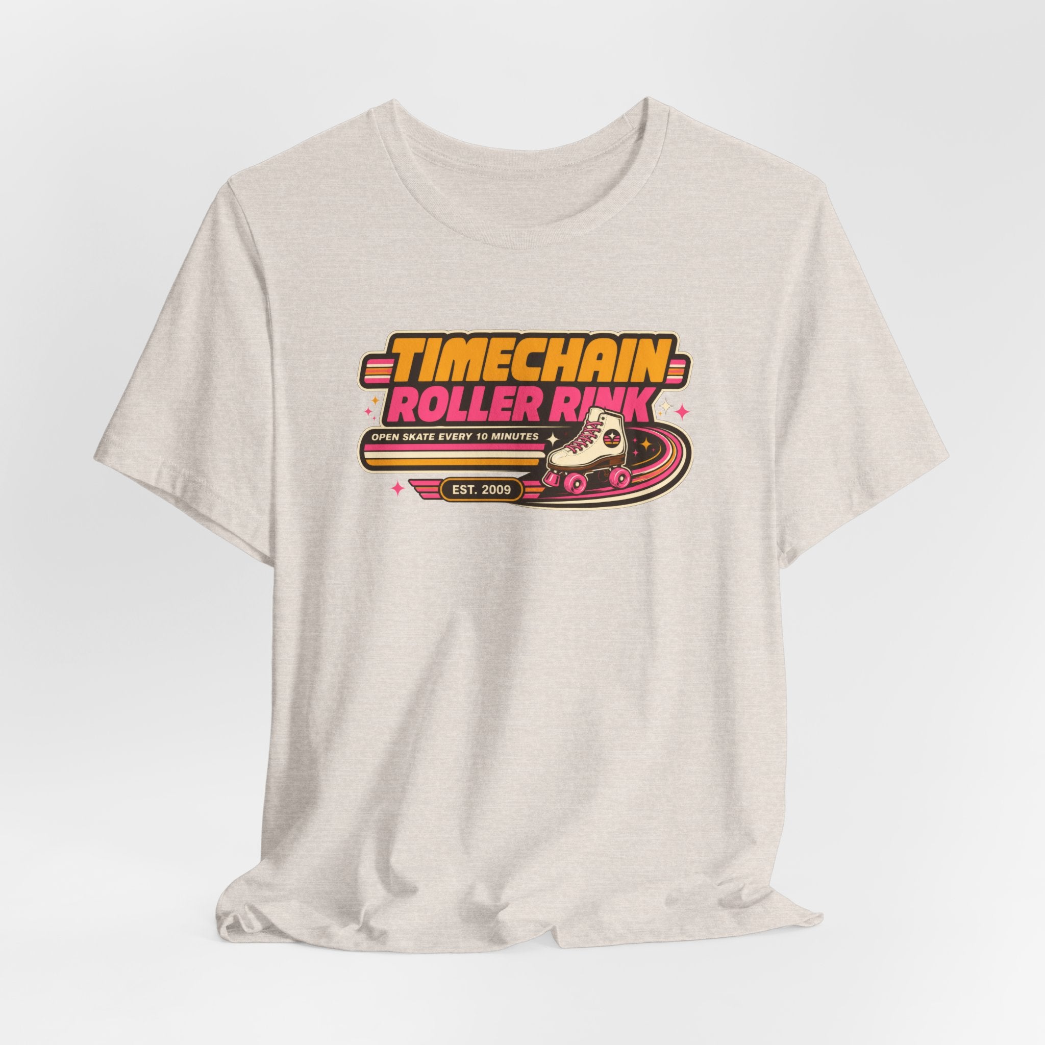 Incognito Timechain Roller Rink graphic tee | Retro roller skate design | Bella Canvas 3001