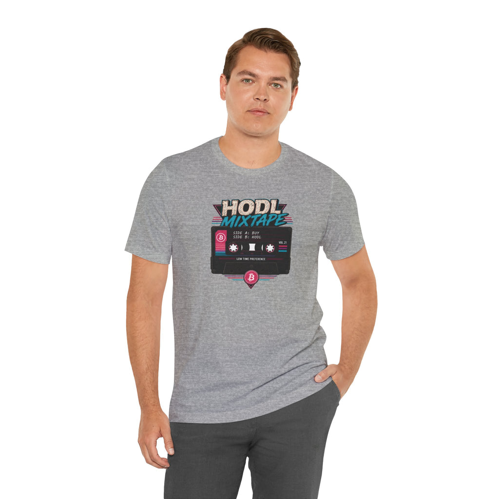 HODL Mixtape Cassette T-Shirt | Bitcoin Low Time Preference retro design Tee | Bella Canvas 3001