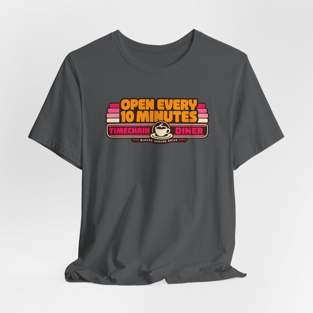 Incognito Open Every 10 Minutes Timechain Diner Tee | Retro Coffee T-Shirt | Bella Canvas 3001