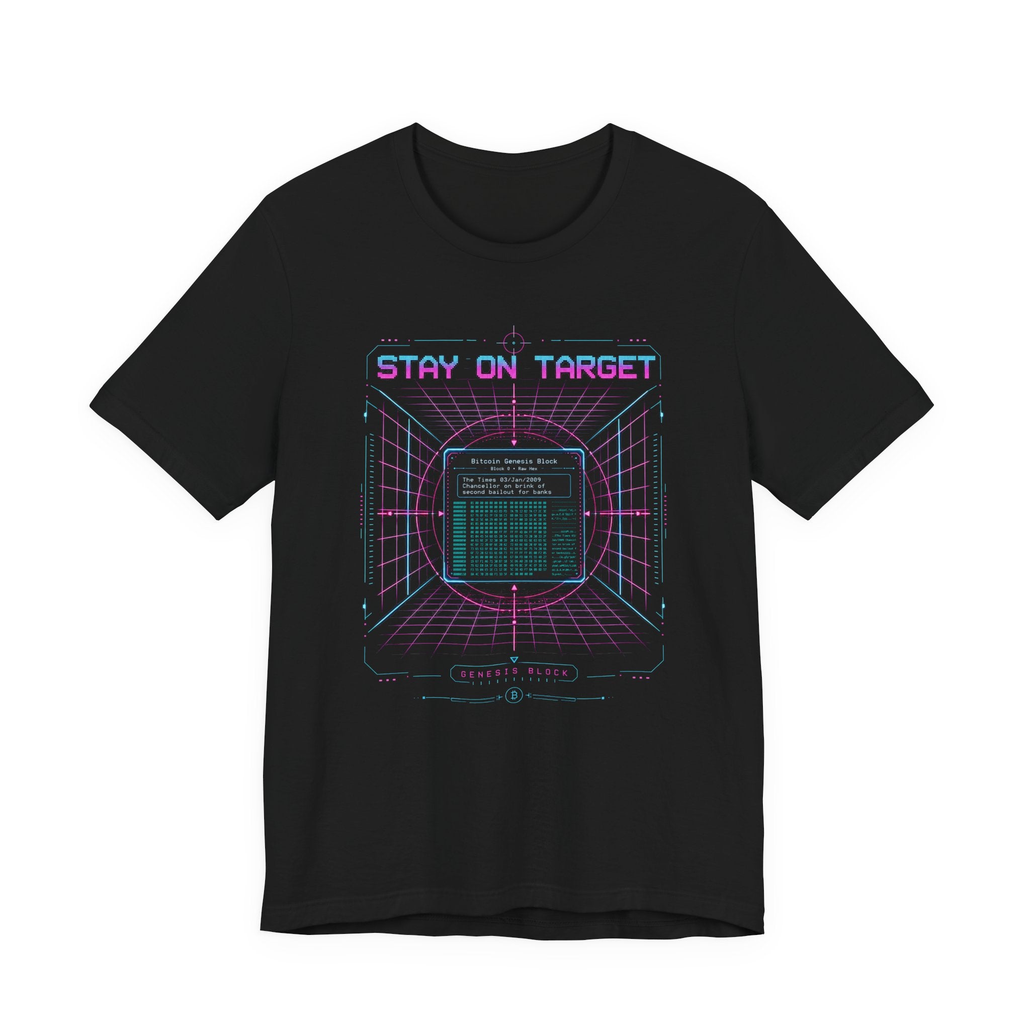 Bitcoin Genesis Block Tee | Retro 80s Cypherpunk Shirt | Bella Canvas 3001