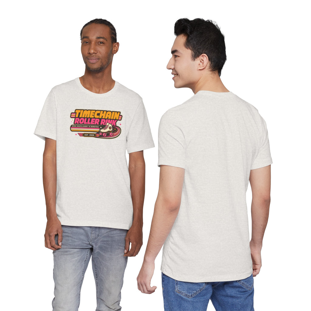 Incognito Timechain Roller Rink graphic tee | Retro roller skate design | Bella Canvas 3001