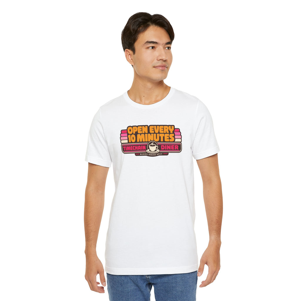 Incognito Open Every 10 Minutes Timechain Diner Tee | Retro Coffee T-Shirt | Bella Canvas 3001