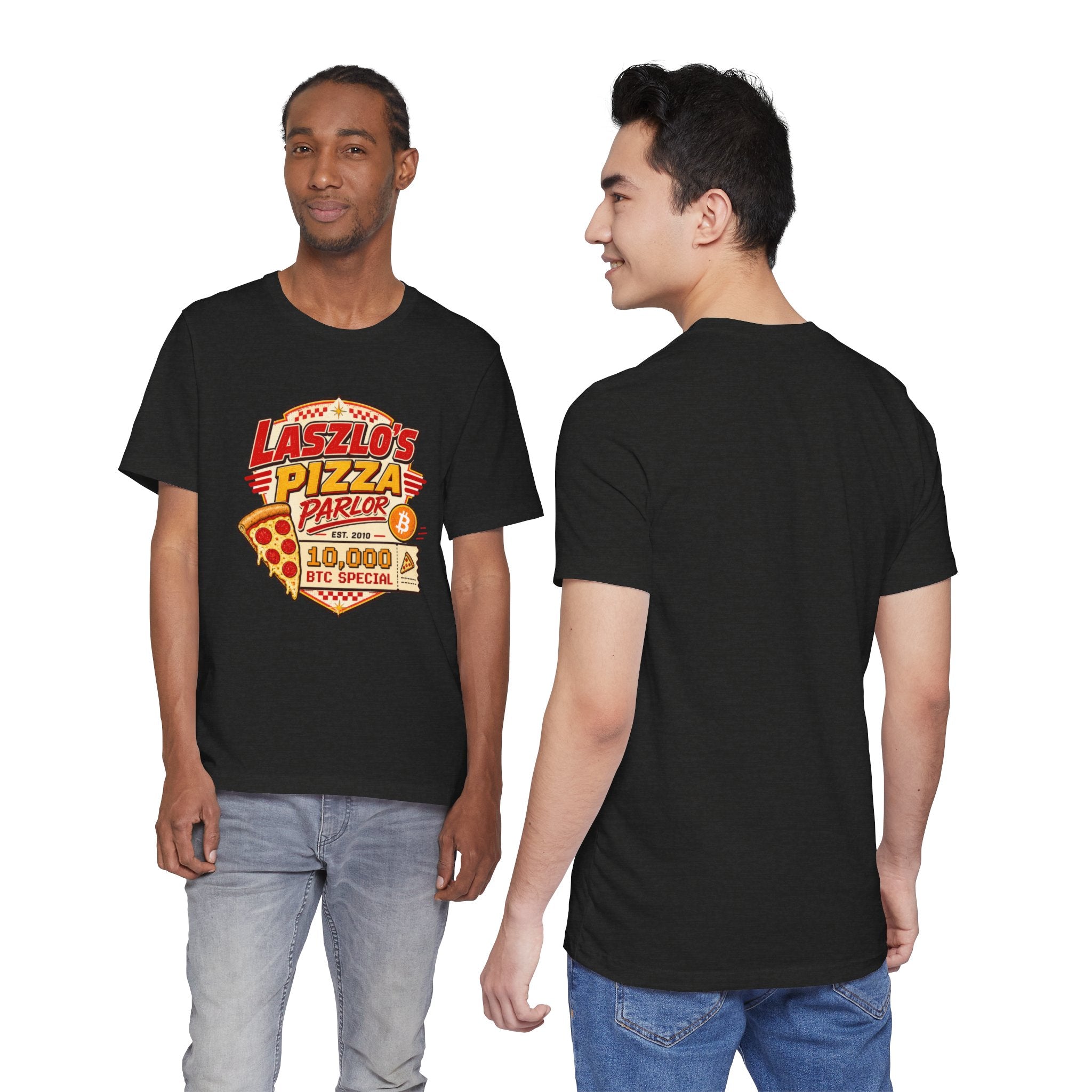 Laszlo's Pizza Parlor 10,000 Bitcoin Pizza Day Tee | Bella Canvas 3001