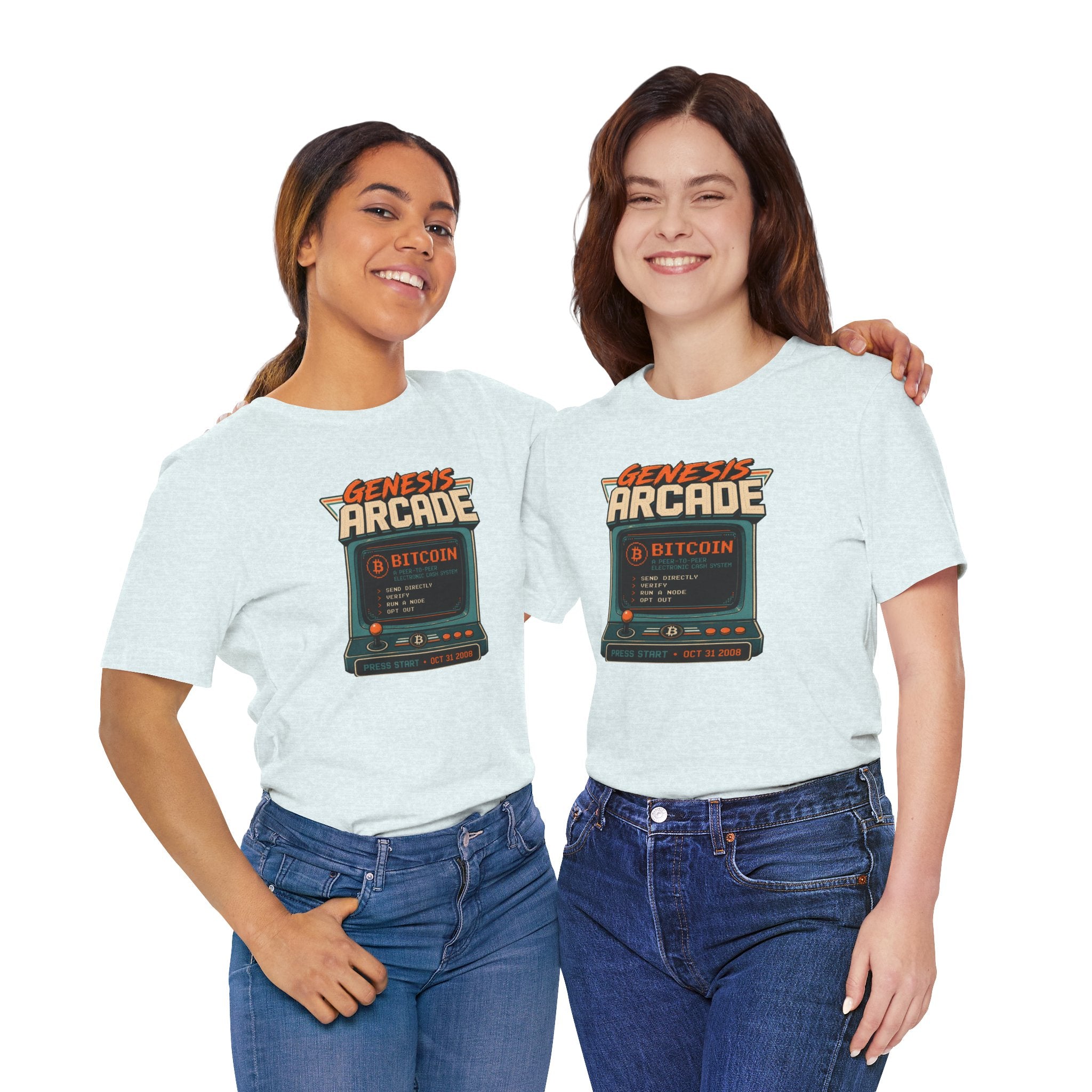 Bitcoin Genesis Block Retro Arcade T-Shirt | Bella Canvas 3001