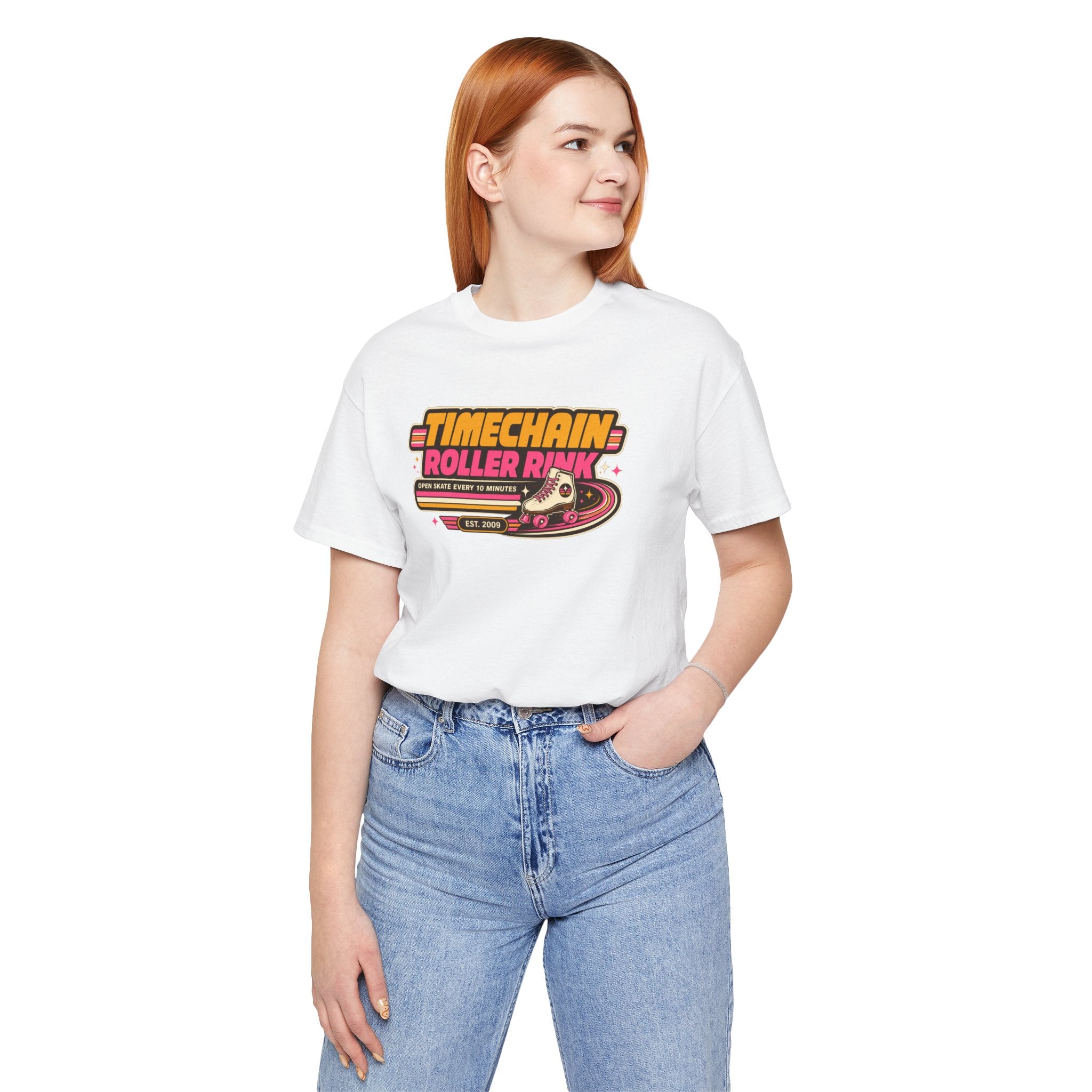 Incognito Timechain Roller Rink graphic tee | Retro roller skate design | Bella Canvas 3001