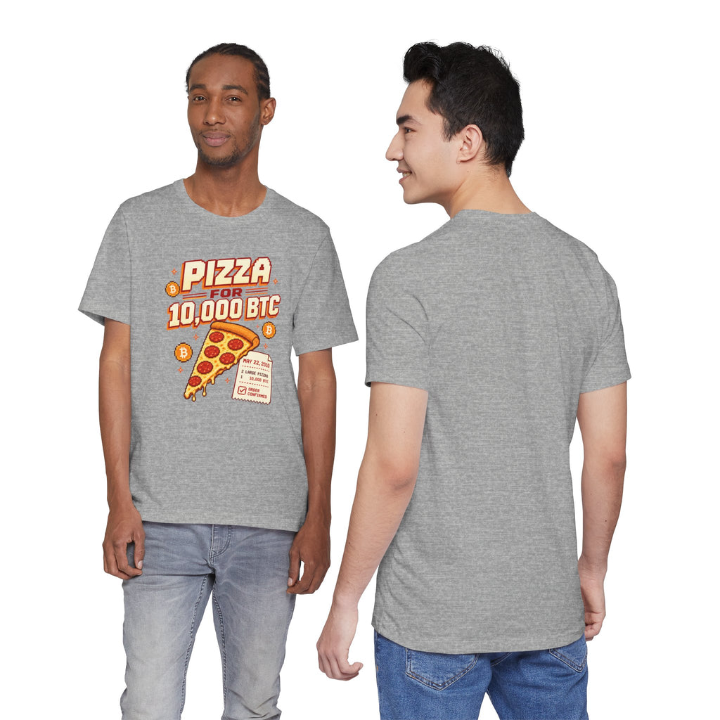 Pizza for 10,000 BTC T-Shirt | Bitcoin Pizza Day Tee | Bella Canvas 3001