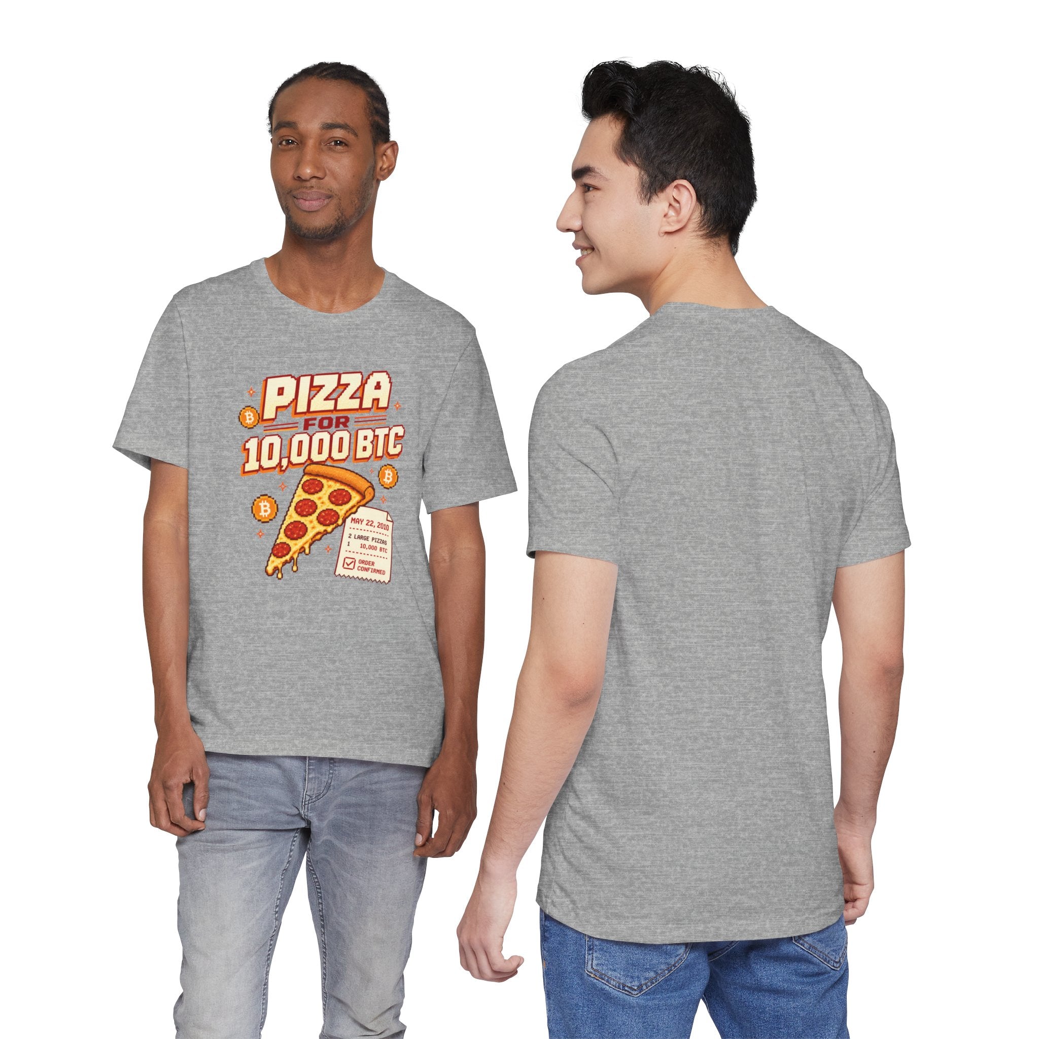 Pizza for 10,000 BTC T-Shirt | Bitcoin Pizza Day Tee | Bella Canvas 3001