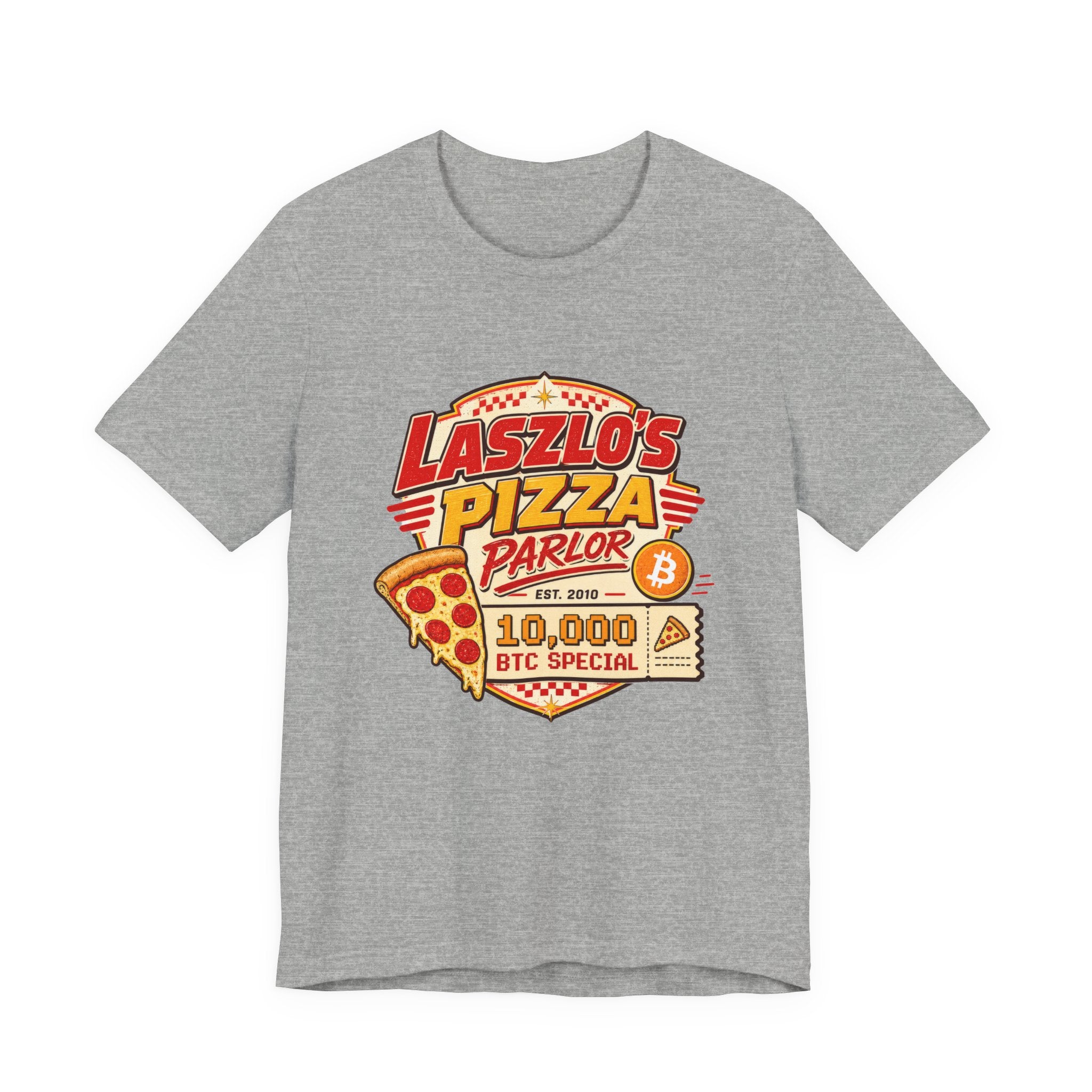 Laszlo's Pizza Parlor 10,000 Bitcoin Pizza Day Tee | Bella Canvas 3001
