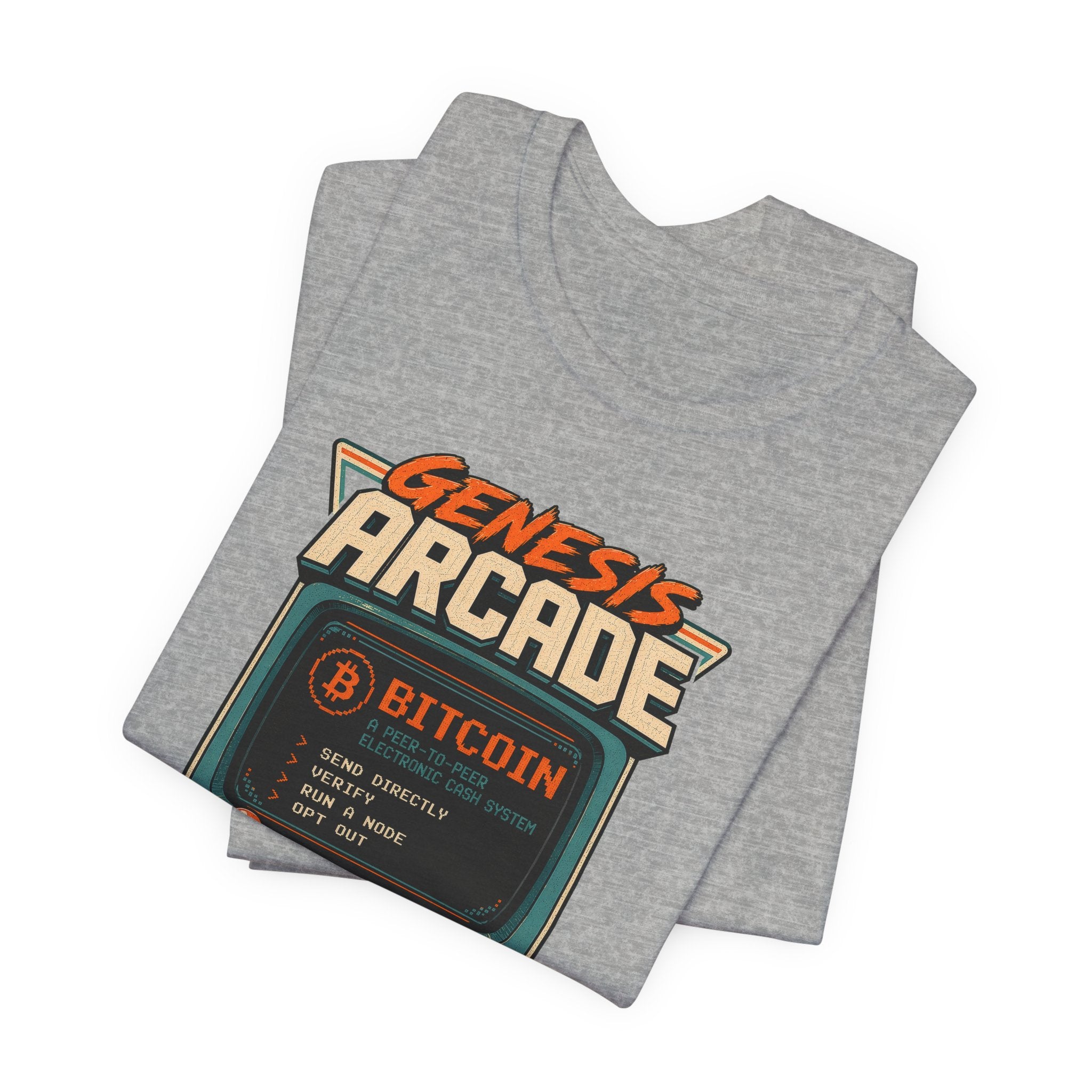 Bitcoin Genesis Block Retro Arcade T-Shirt | Bella Canvas 3001