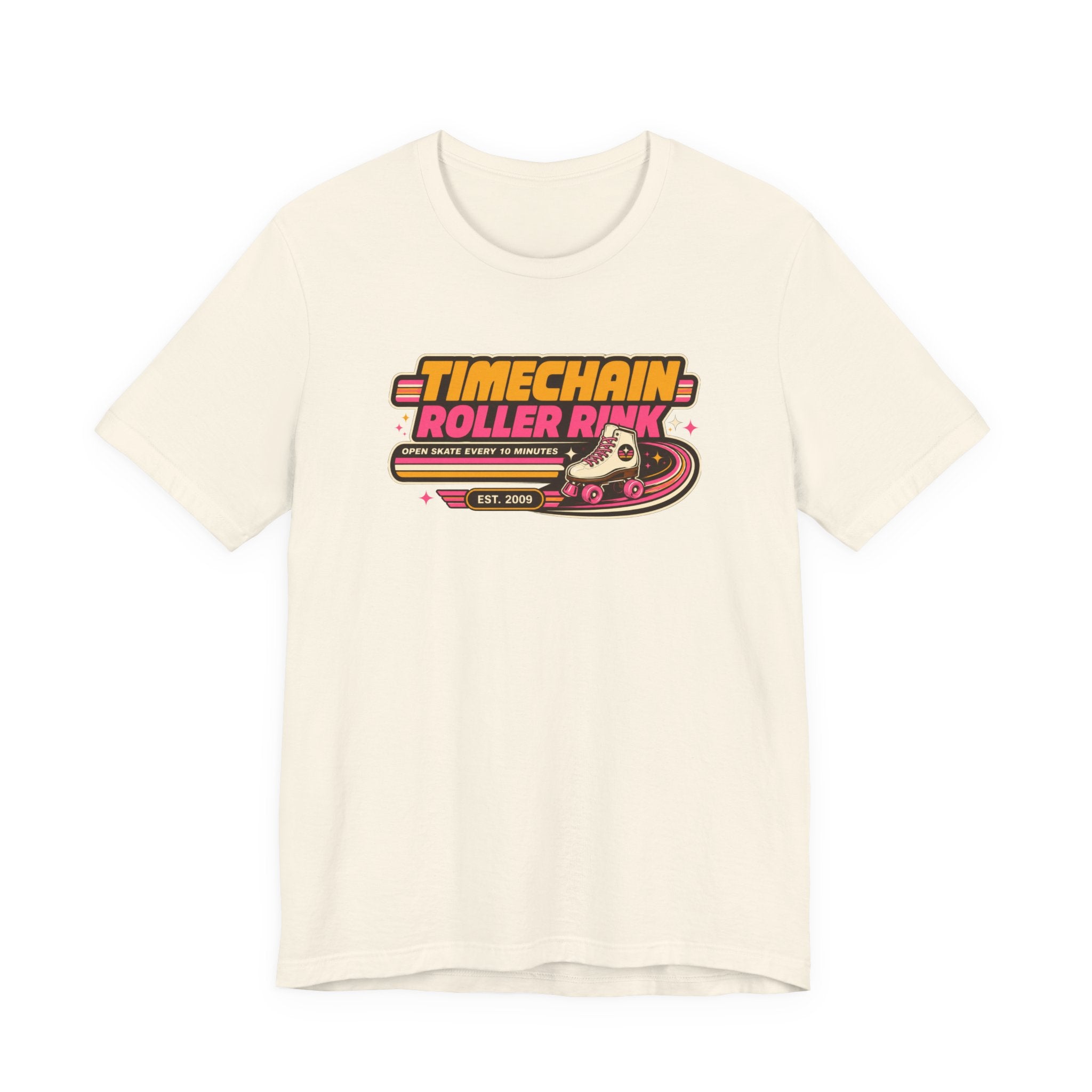 Incognito Timechain Roller Rink Bitcoin graphic tee | Retro roller skate design 
