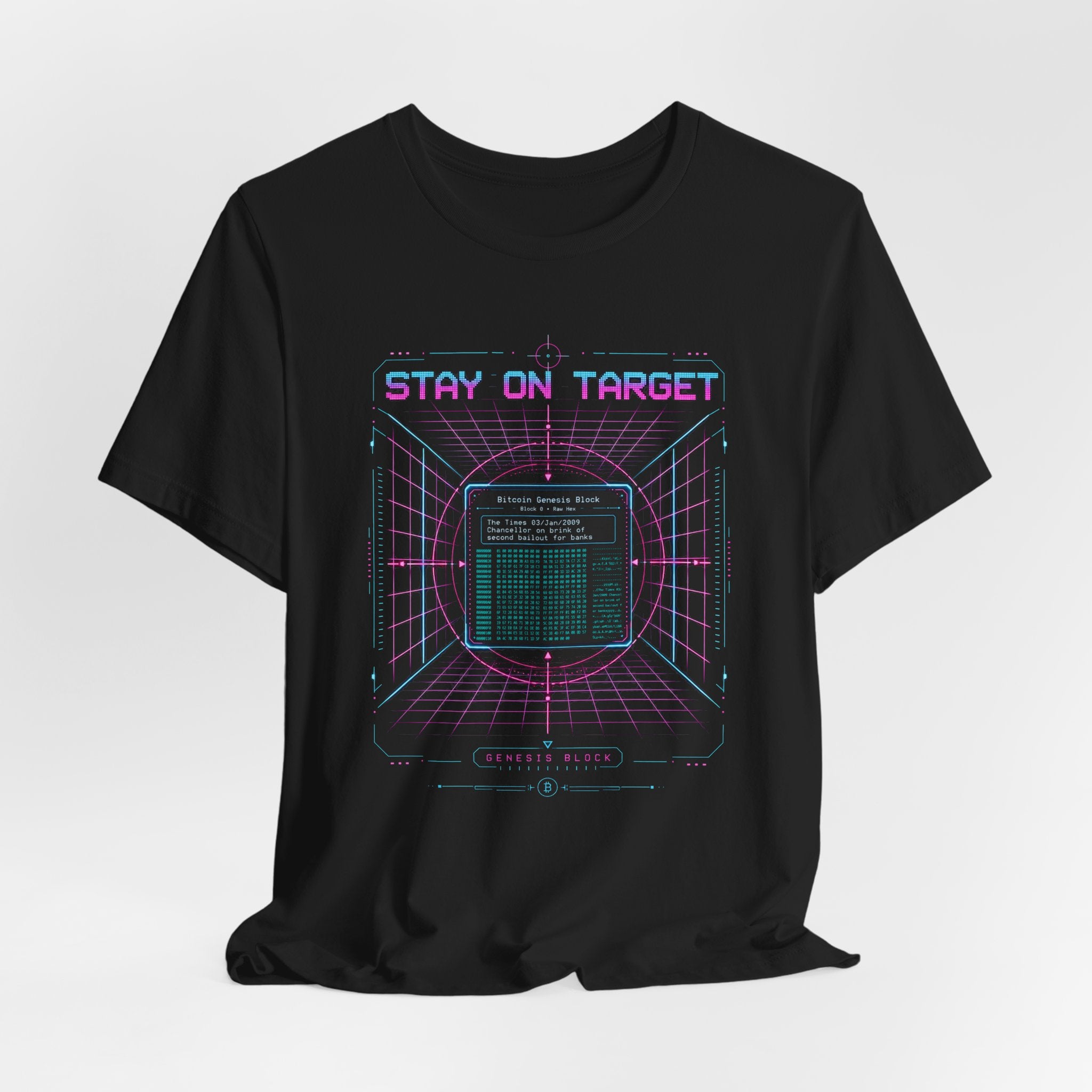 Bitcoin Genesis Block Tee | Retro 80s Cypherpunk Shirt | Bella Canvas 3001