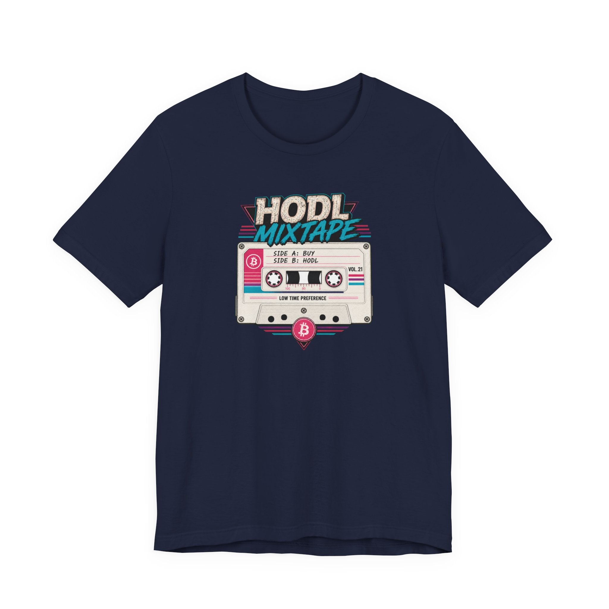 HODL Mixtape Cassette T-Shirt | Bitcoin Low Time Preference retro design Tee | Bella Canvas 3001