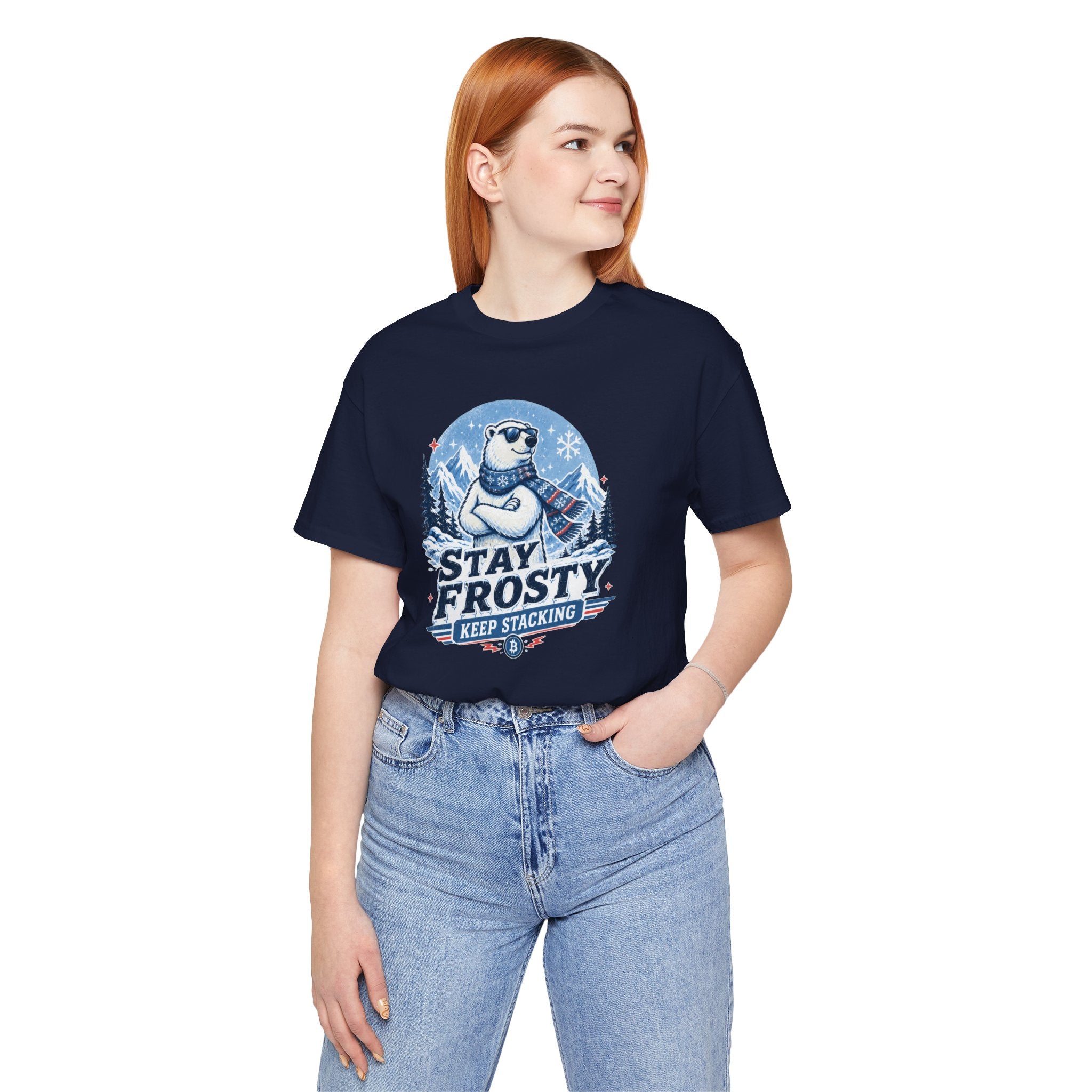 Stay Frosty, Keep Stacking Bitcoin T-Shirt | Bella Canvas 3001