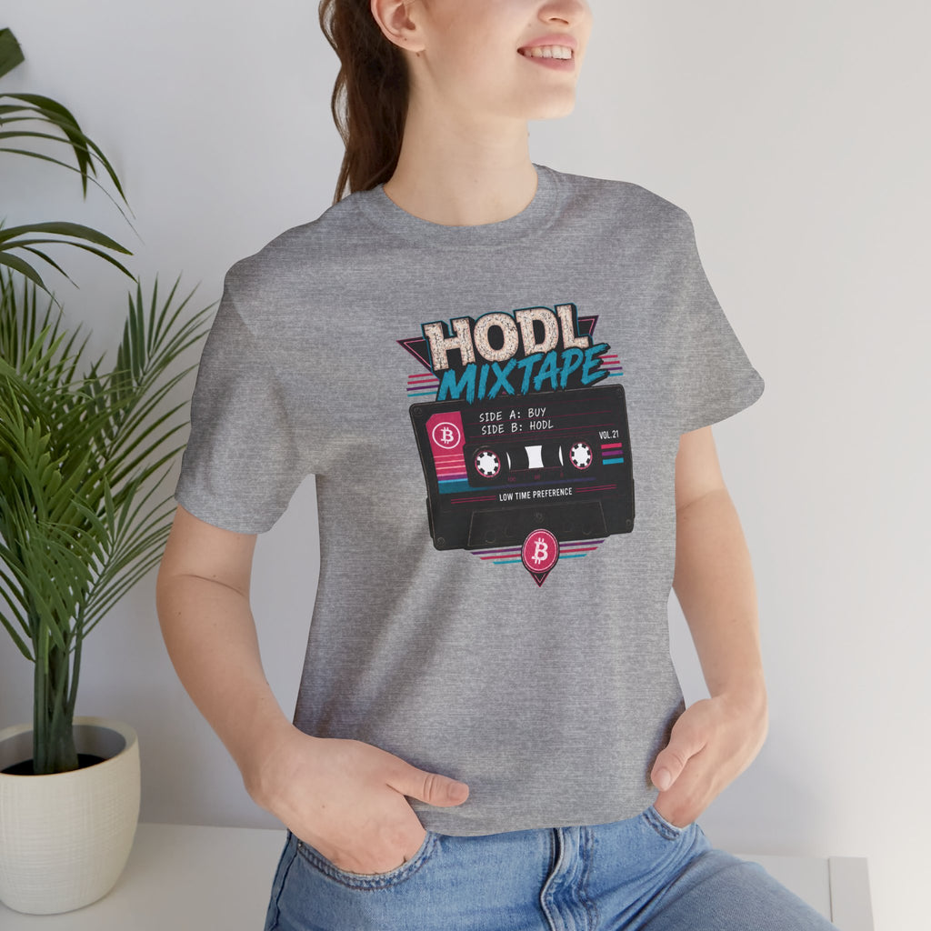 HODL Mixtape Cassette T-Shirt | Bitcoin Low Time Preference retro design Tee | Bella Canvas 3001