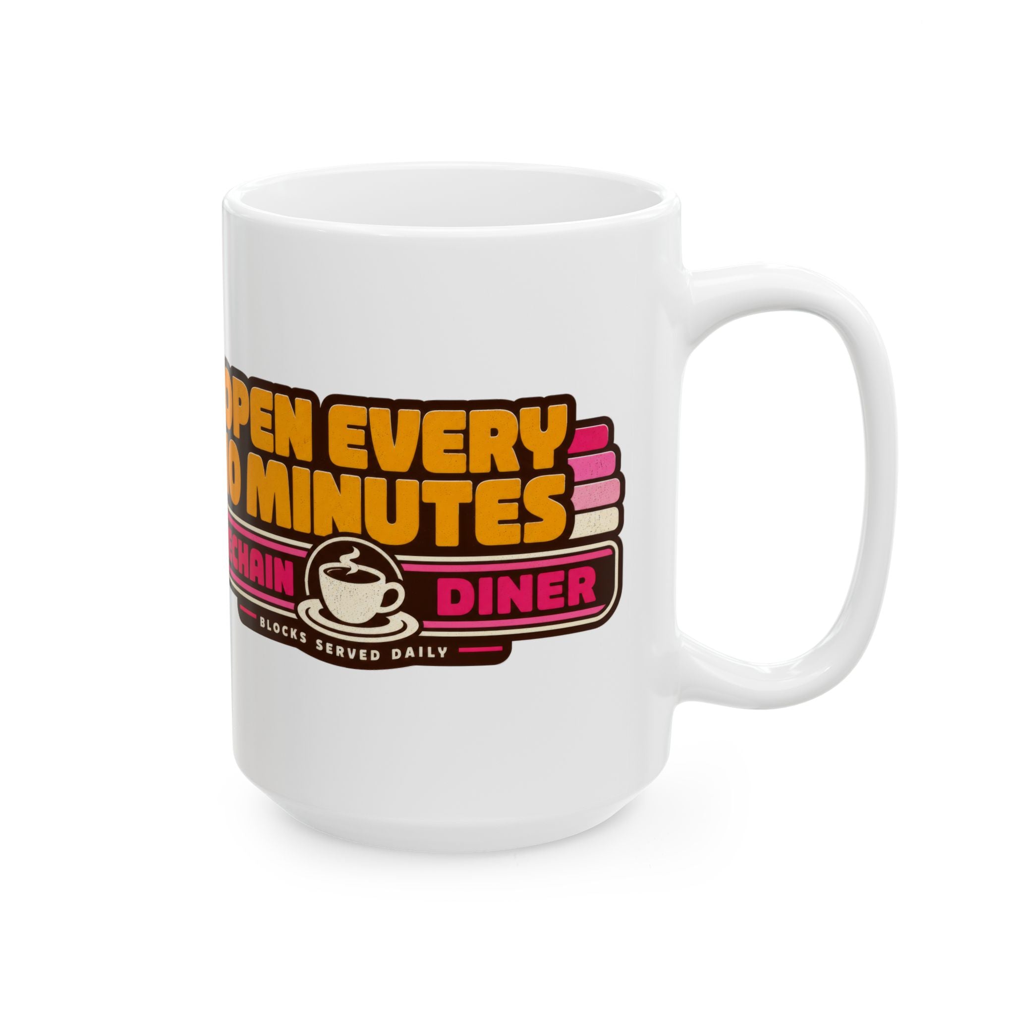 Open Every 10 Minutes Timechain Mug | Retro Coffee Mug | 11oz and 15 oz