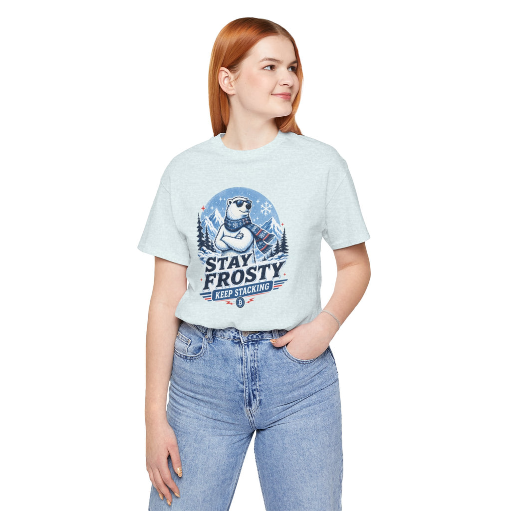 Stay Frosty, Keep Stacking Bitcoin T-Shirt | Bella Canvas 3001