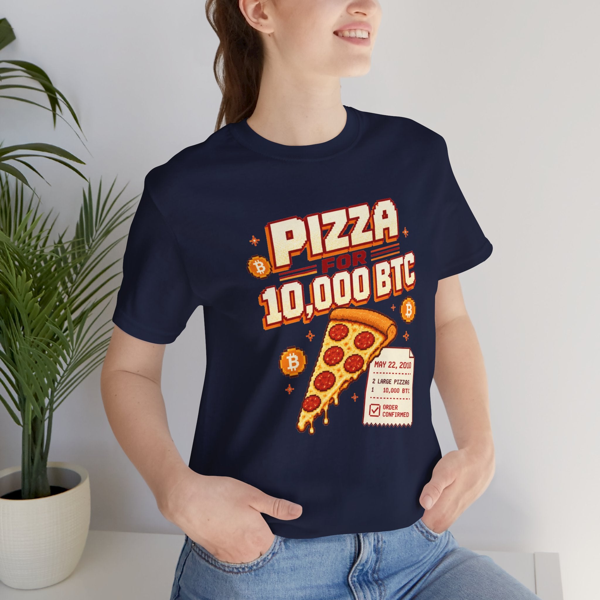 Pizza for 10,000 BTC T-Shirt | Bitcoin Pizza Day Tee | Bella Canvas 3001