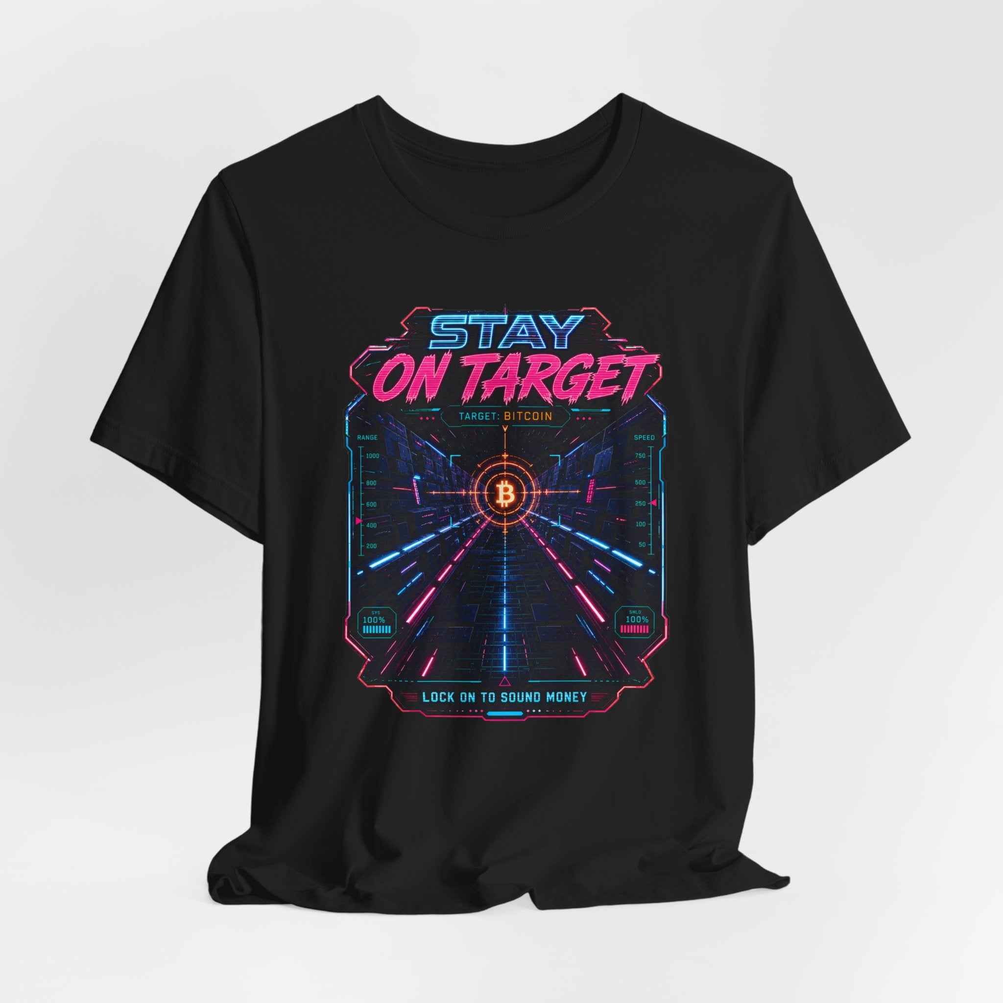 Stay On Target Bitcoin Retro Sound Money Graphic Tee