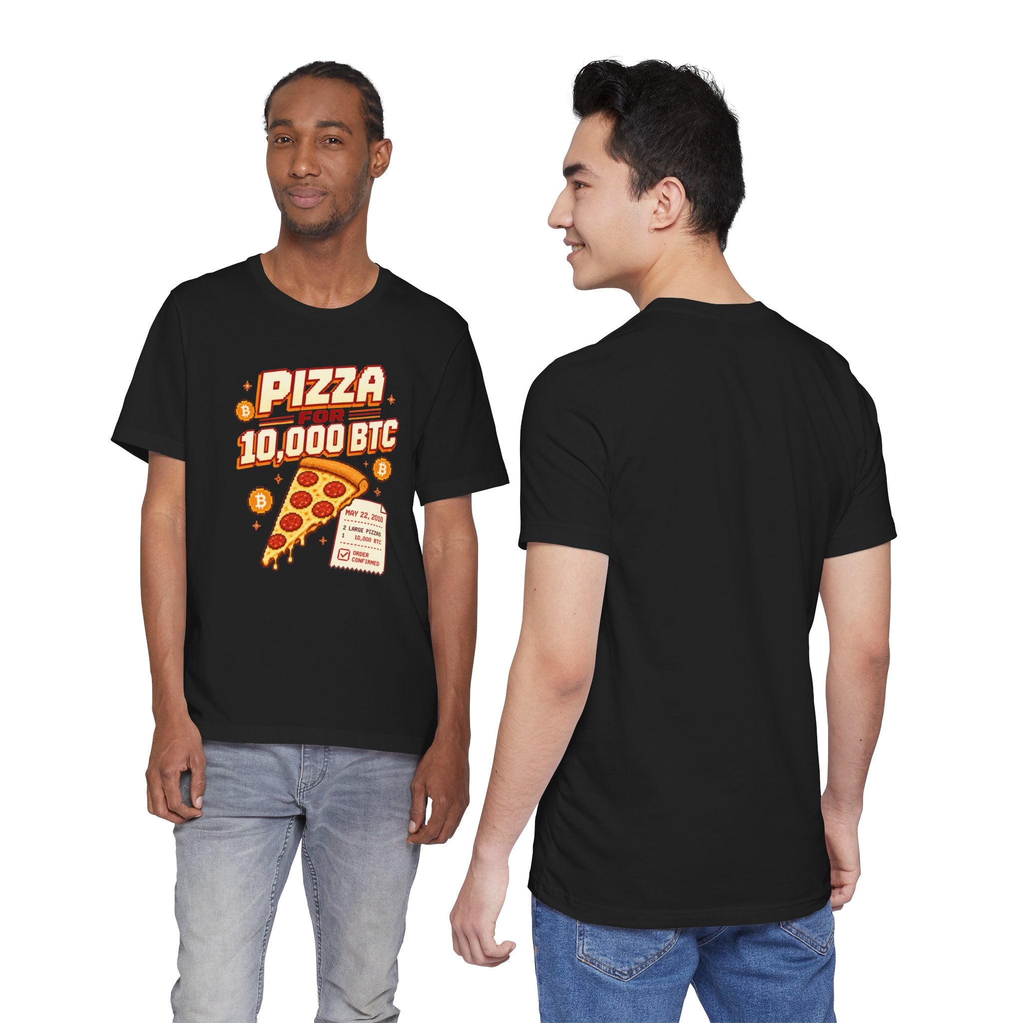 Pizza for 10,000 BTC T-Shirt | Bitcoin Pizza Day Tee | Bella Canvas 3001
