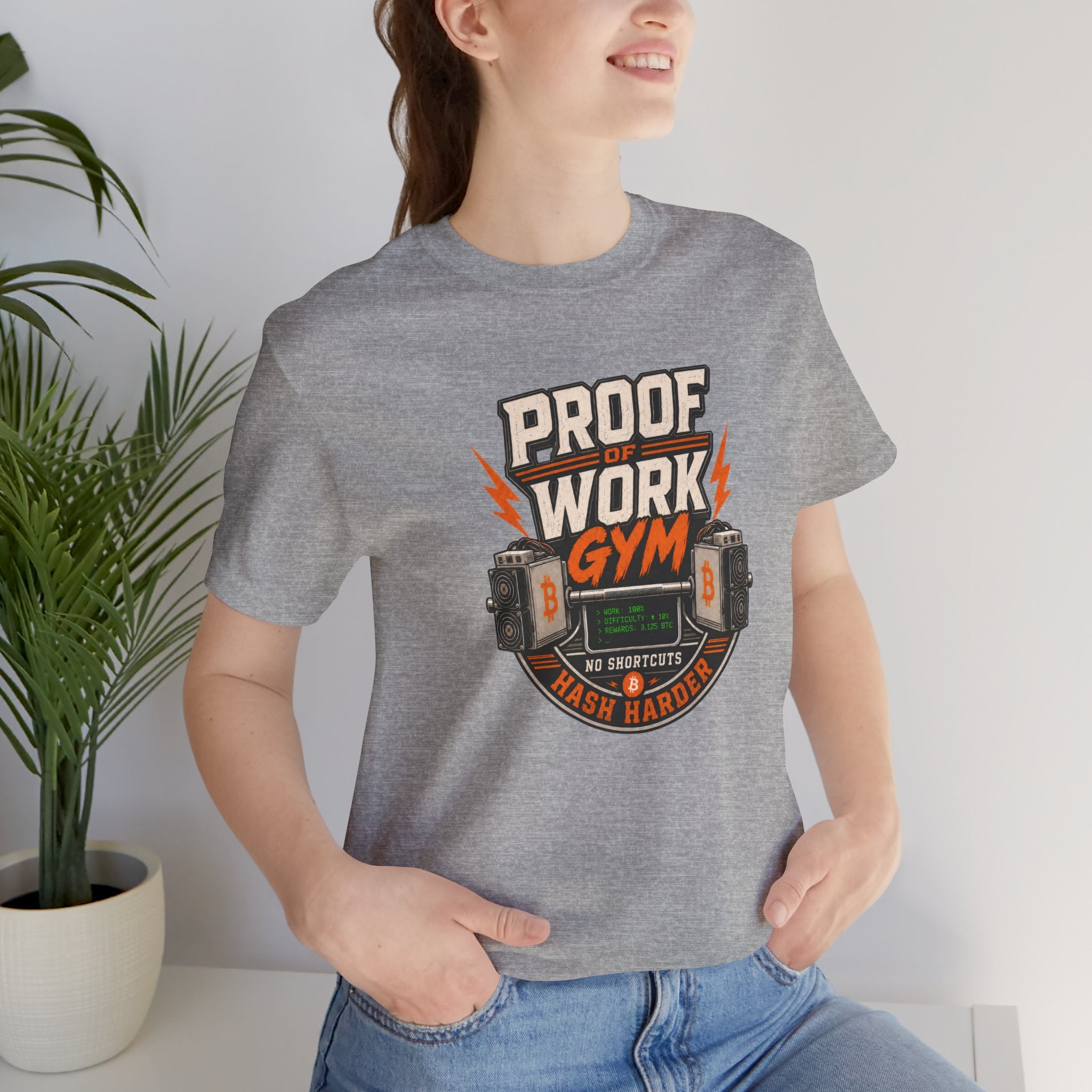 Proof of Work Bitcoin Mining Gym Tee | Bella Canvas 3001