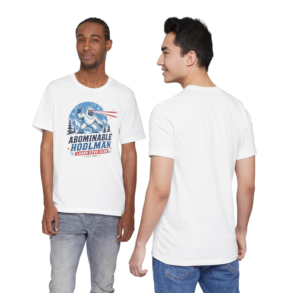 Abominable Hodlman Laser Eyes Club Bitcoin Tee | Yeti Holiday Shirt | Bella Canvas 3001