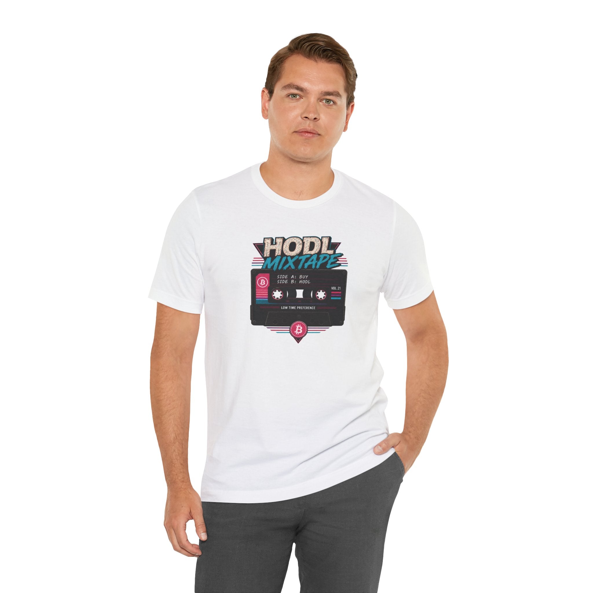 HODL Mixtape Cassette T-Shirt | Bitcoin Low Time Preference retro design Tee | Bella Canvas 3001