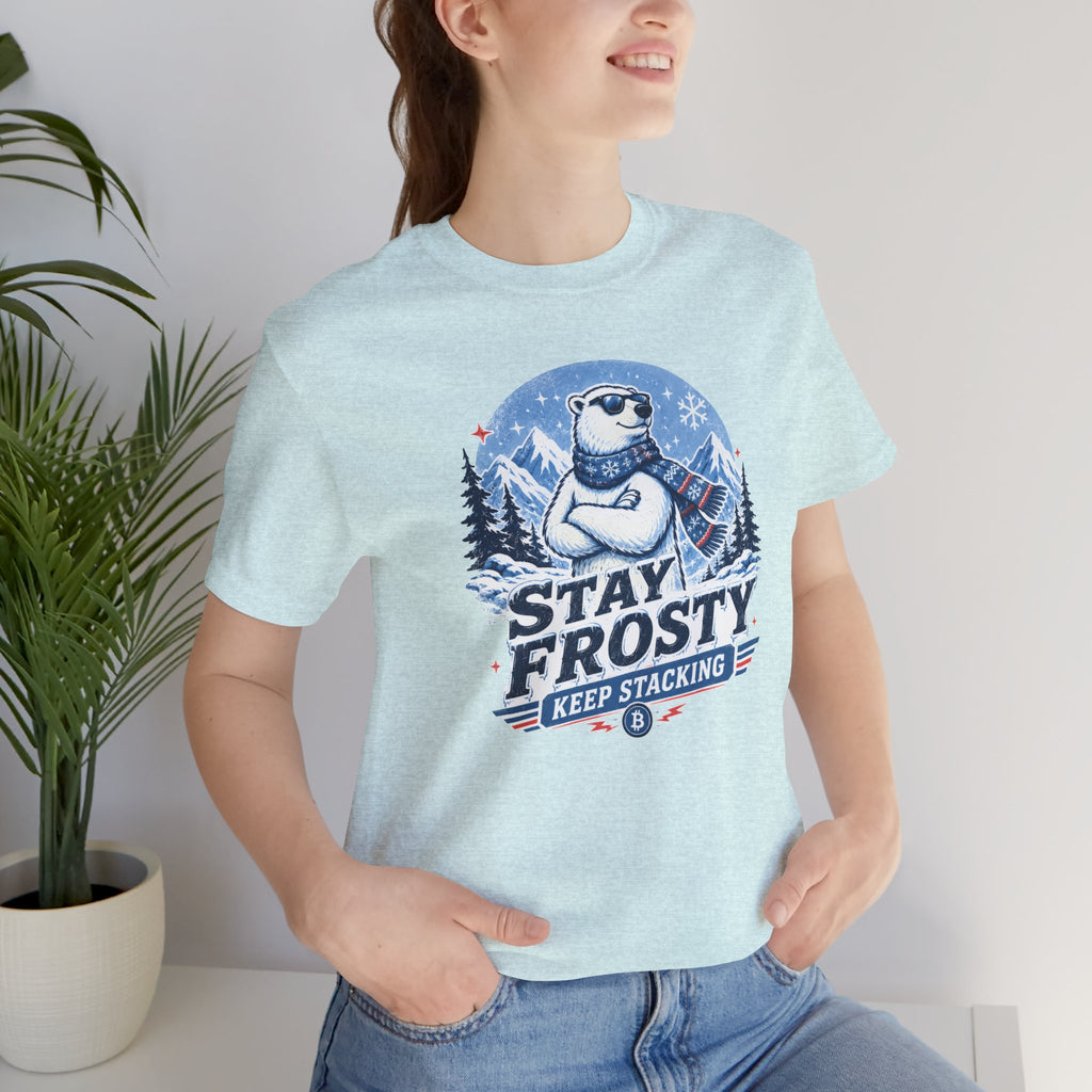 Stay Frosty, Keep Stacking Bitcoin T-Shirt | Bella Canvas 3001