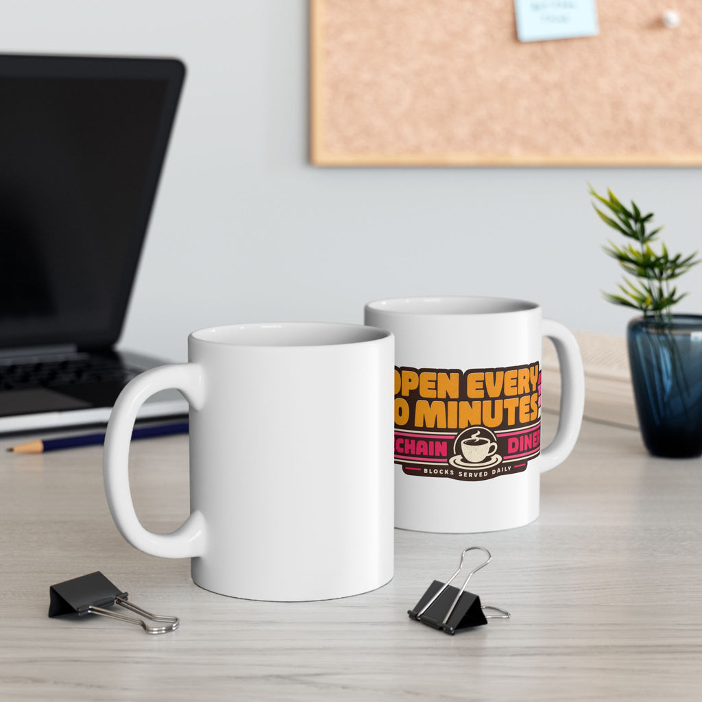 Open Every 10 Minutes Timechain Mug | Retro Coffee Mug | 11oz and 15 oz
