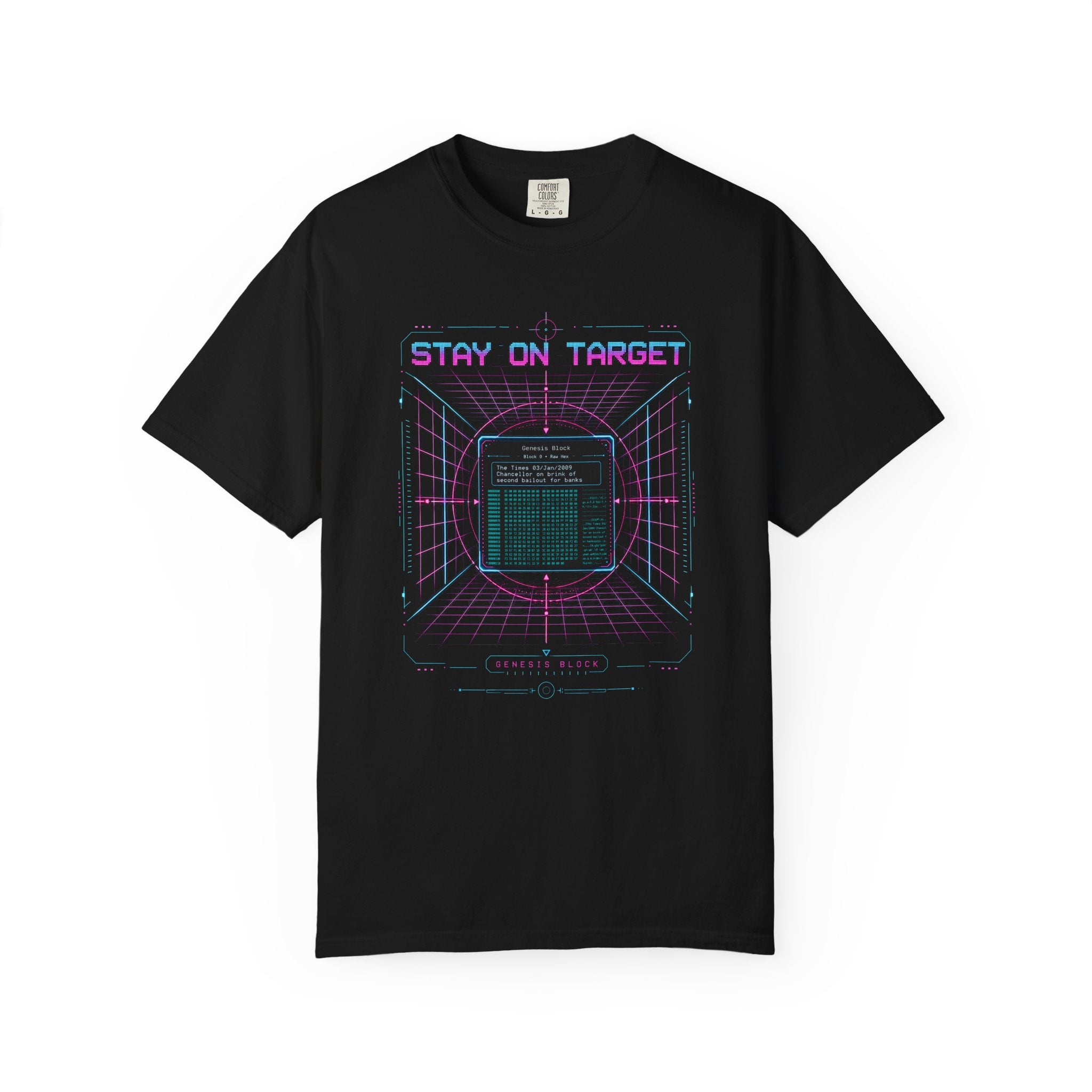 Incognito Genesis Block Heavyweight Tee | Retro 80s Cypherpunk T-shirt | Stay on Target | Comfort Colors 1717
