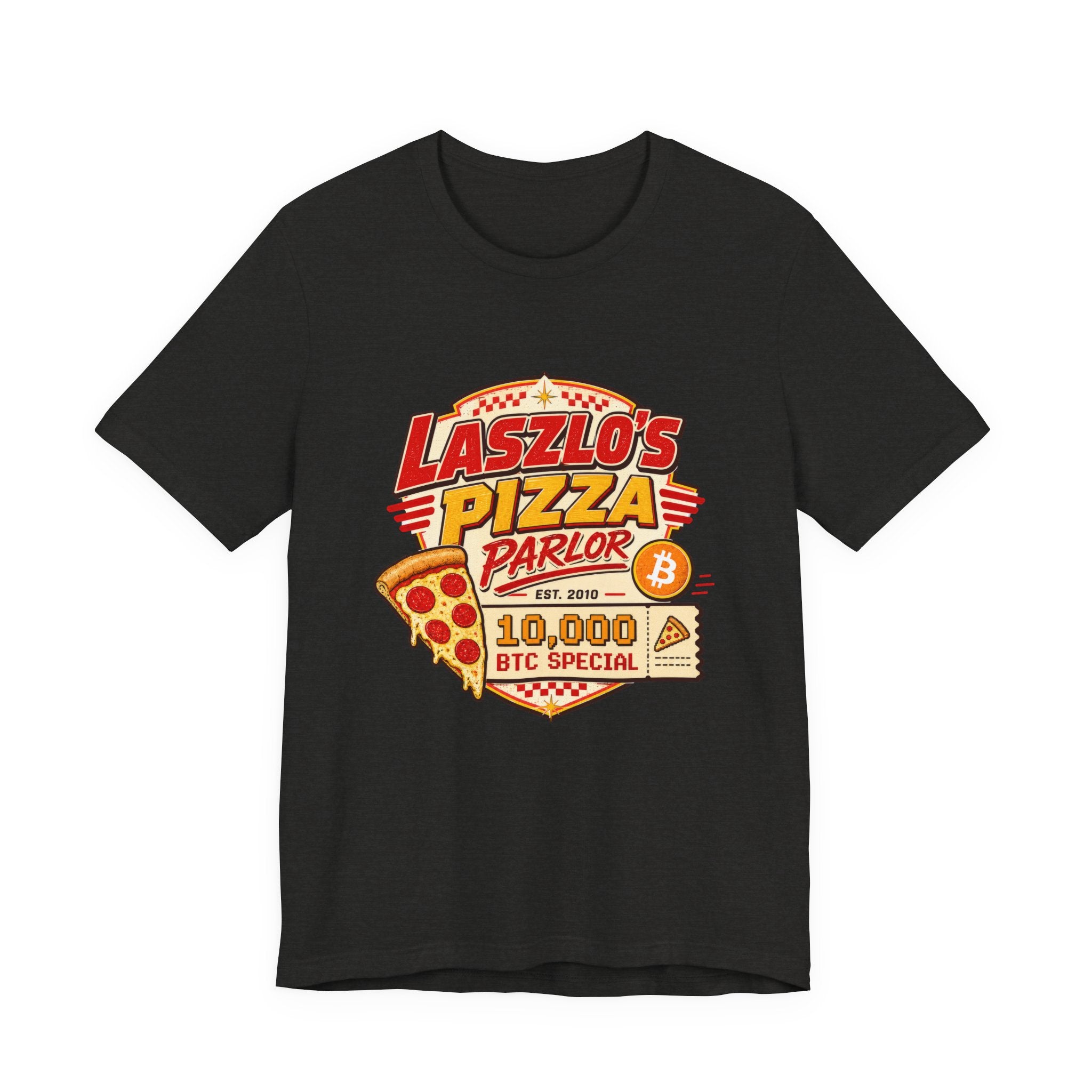 Laszlo's Pizza Parlor 10,000 Bitcoin Pizza Day Tee | Bella Canvas 3001