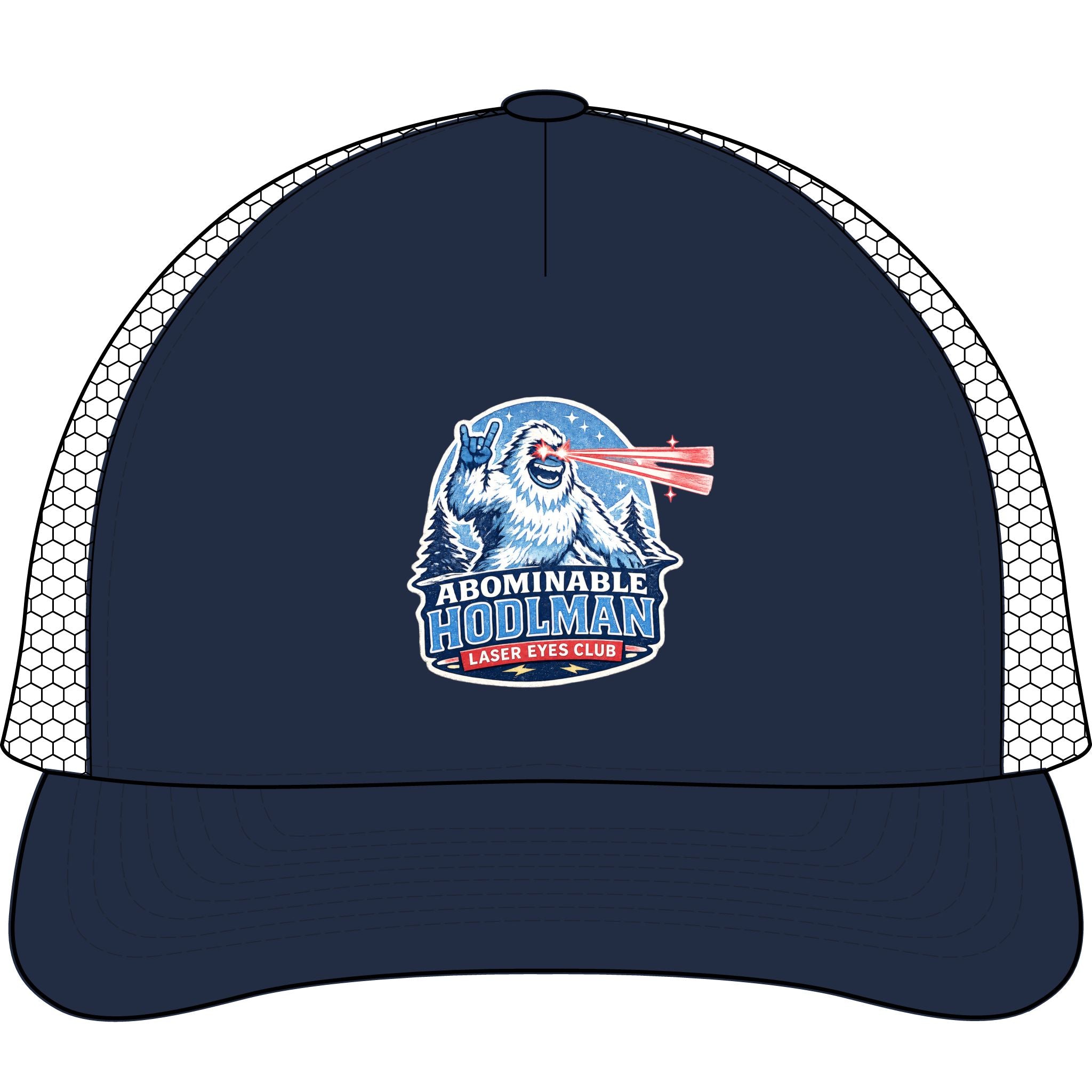 Abominable Hodlman Laser Eyes Club Trucker Cap