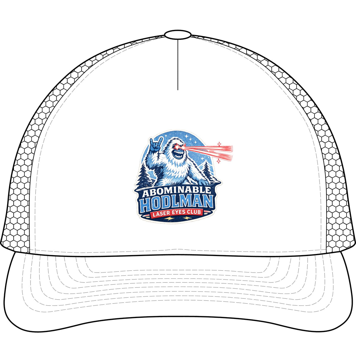 Abominable Hodlman Laser Eyes Club Trucker Cap