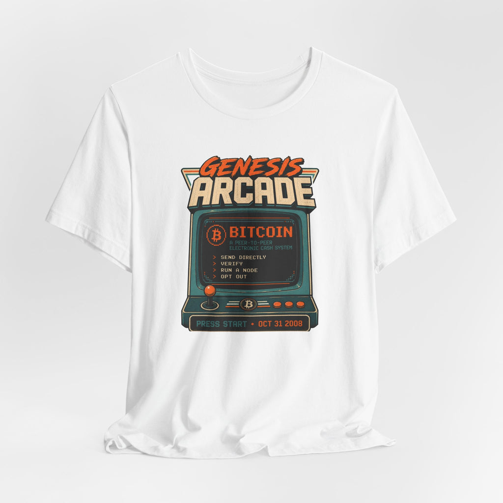 Bitcoin Genesis Block Retro Arcade T-Shirt | Bella Canvas 3001