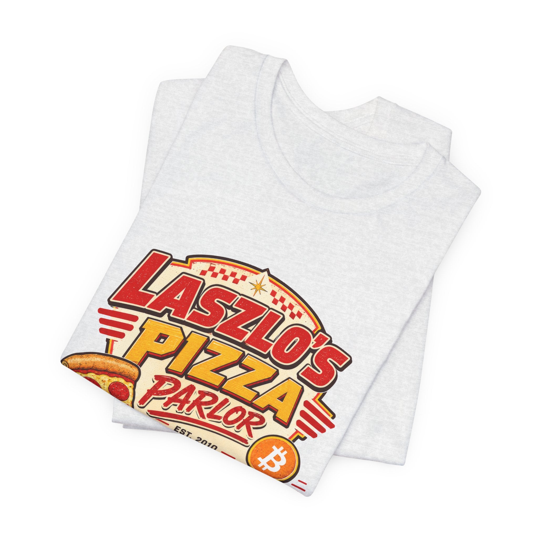 Laszlo's Pizza Parlor 10,000 Bitcoin Pizza Day Tee | Bella Canvas 3001