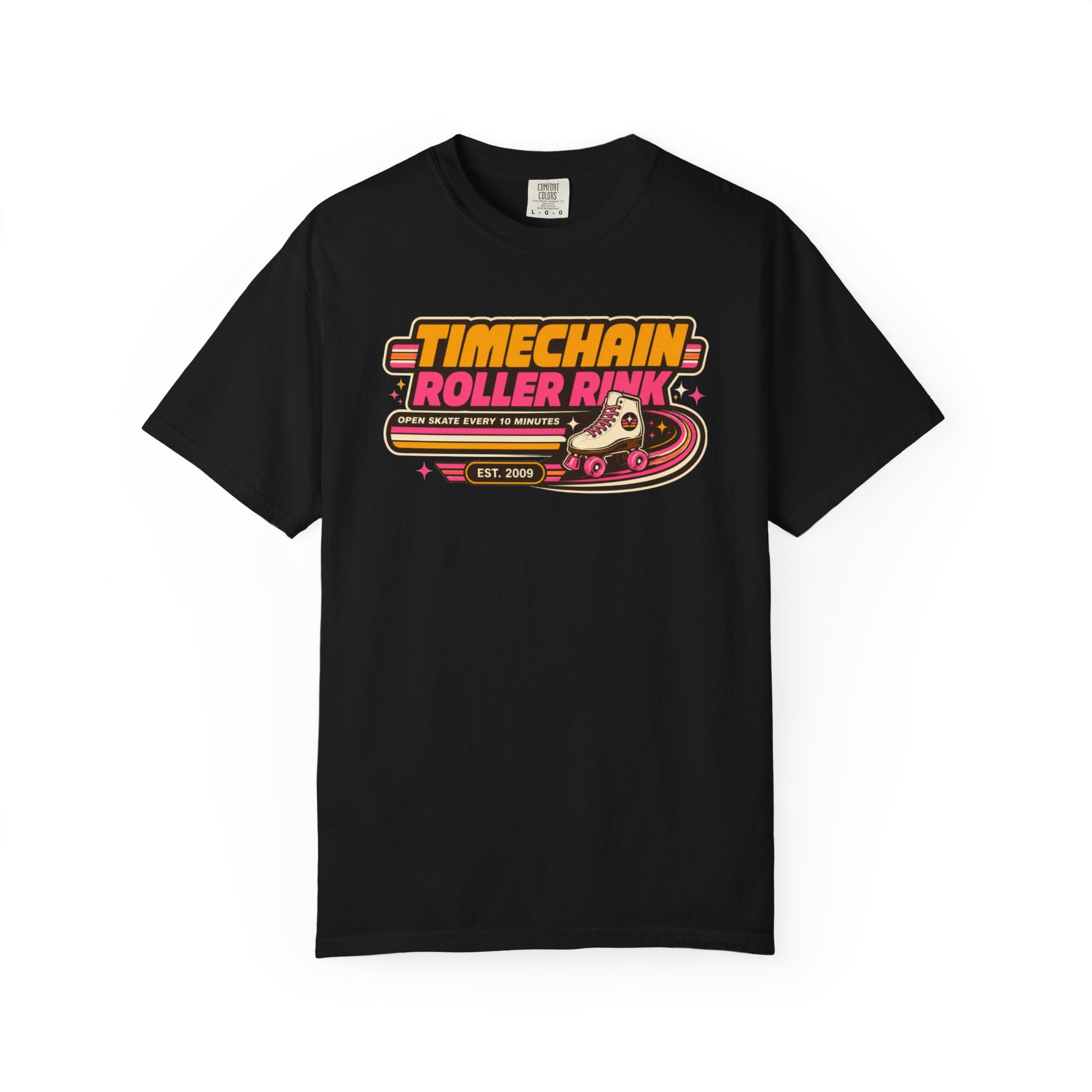 Incognito Heavyweight Timechain Roller Rink vintage graphic tee | Retro roller skate design | Comfort Colors 1717