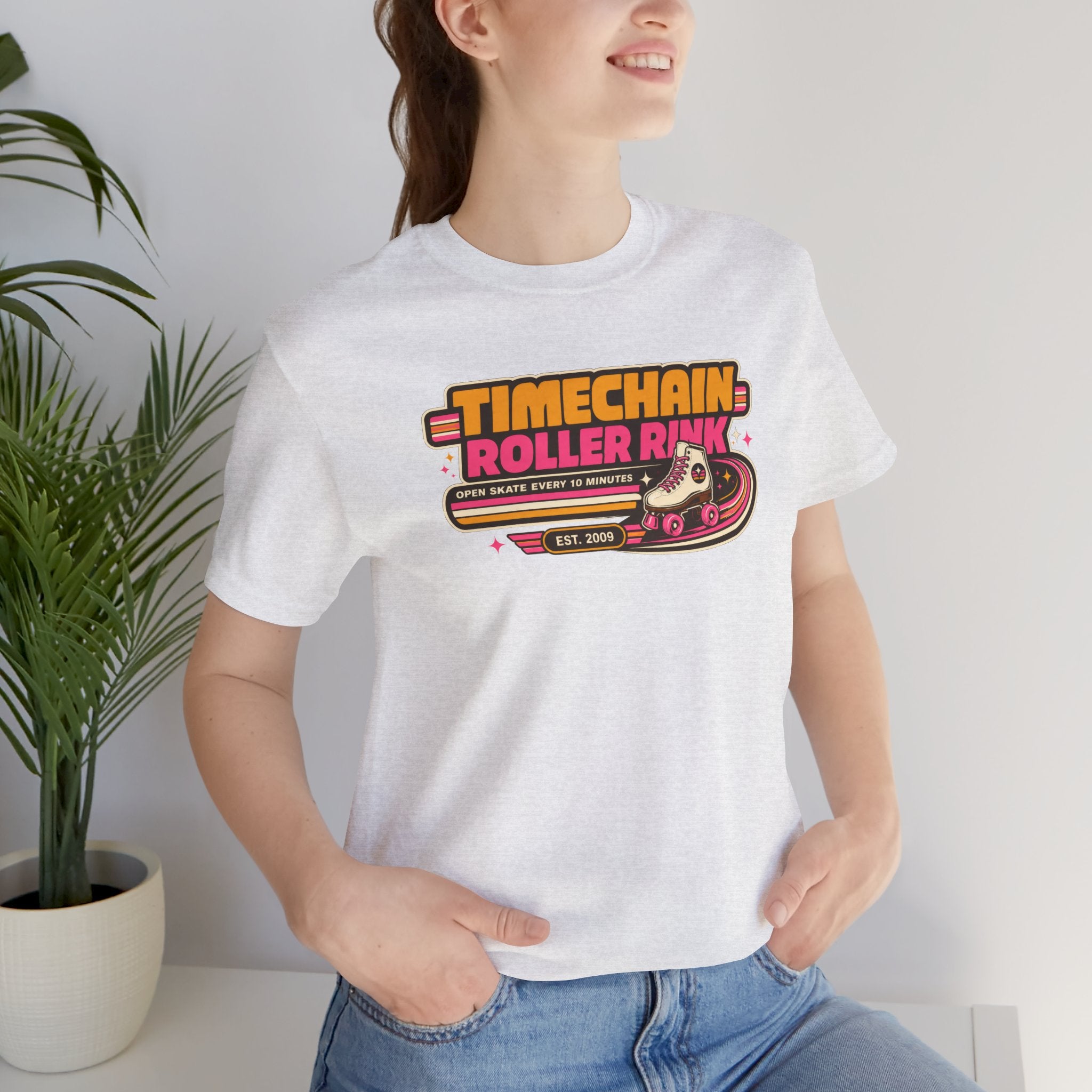 Incognito Timechain Roller Rink graphic tee | Retro roller skate design | Bella Canvas 3001