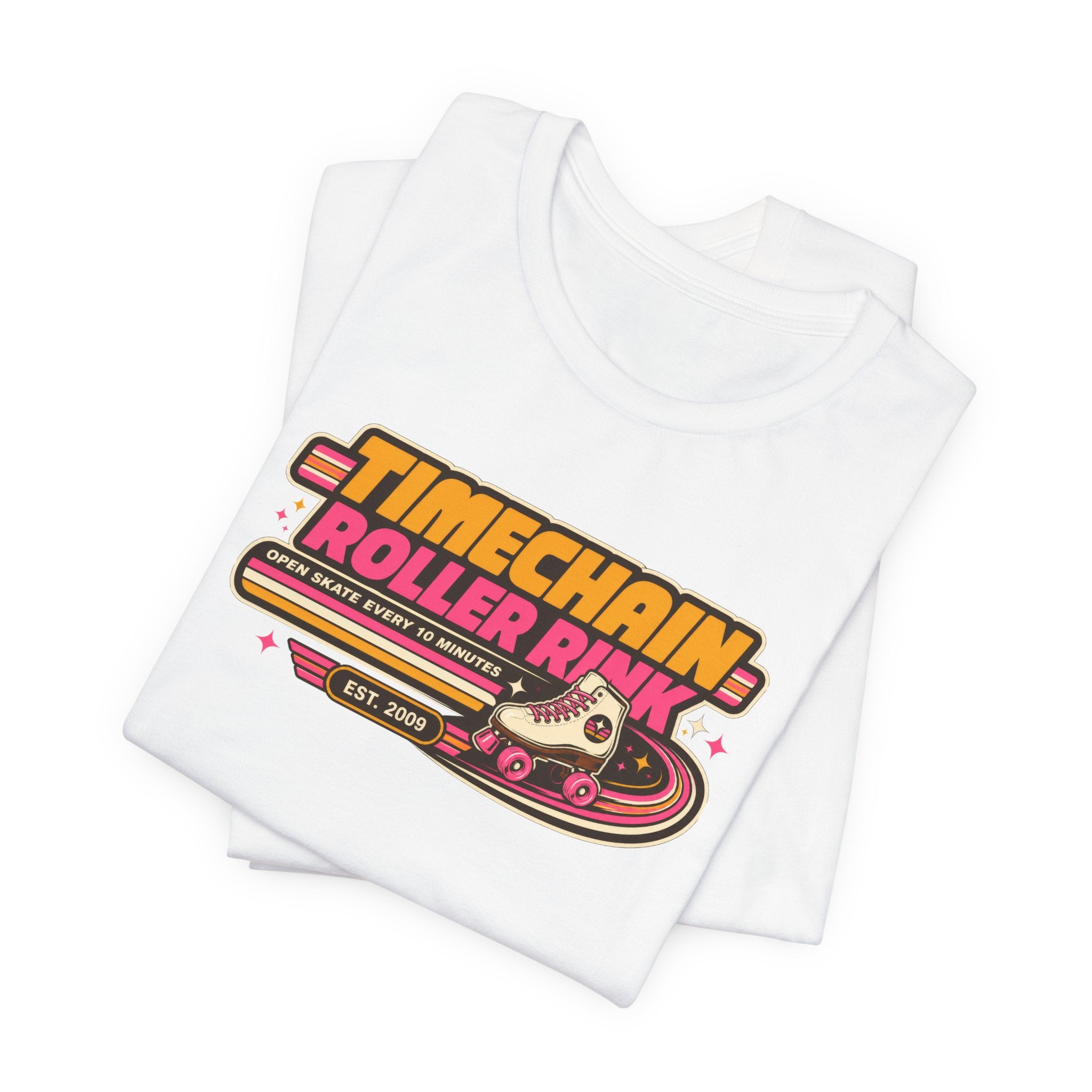 Incognito Timechain Roller Rink graphic tee | Retro roller skate design | Bella Canvas 3001